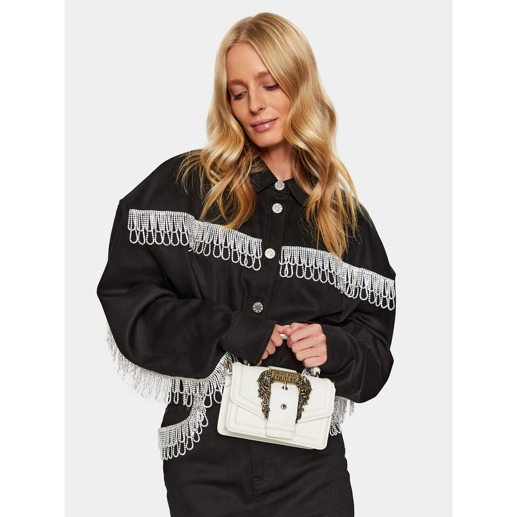 Versace Jeans Couture Дамска чанта 75VA4BF6 Бял - Pepit.bg