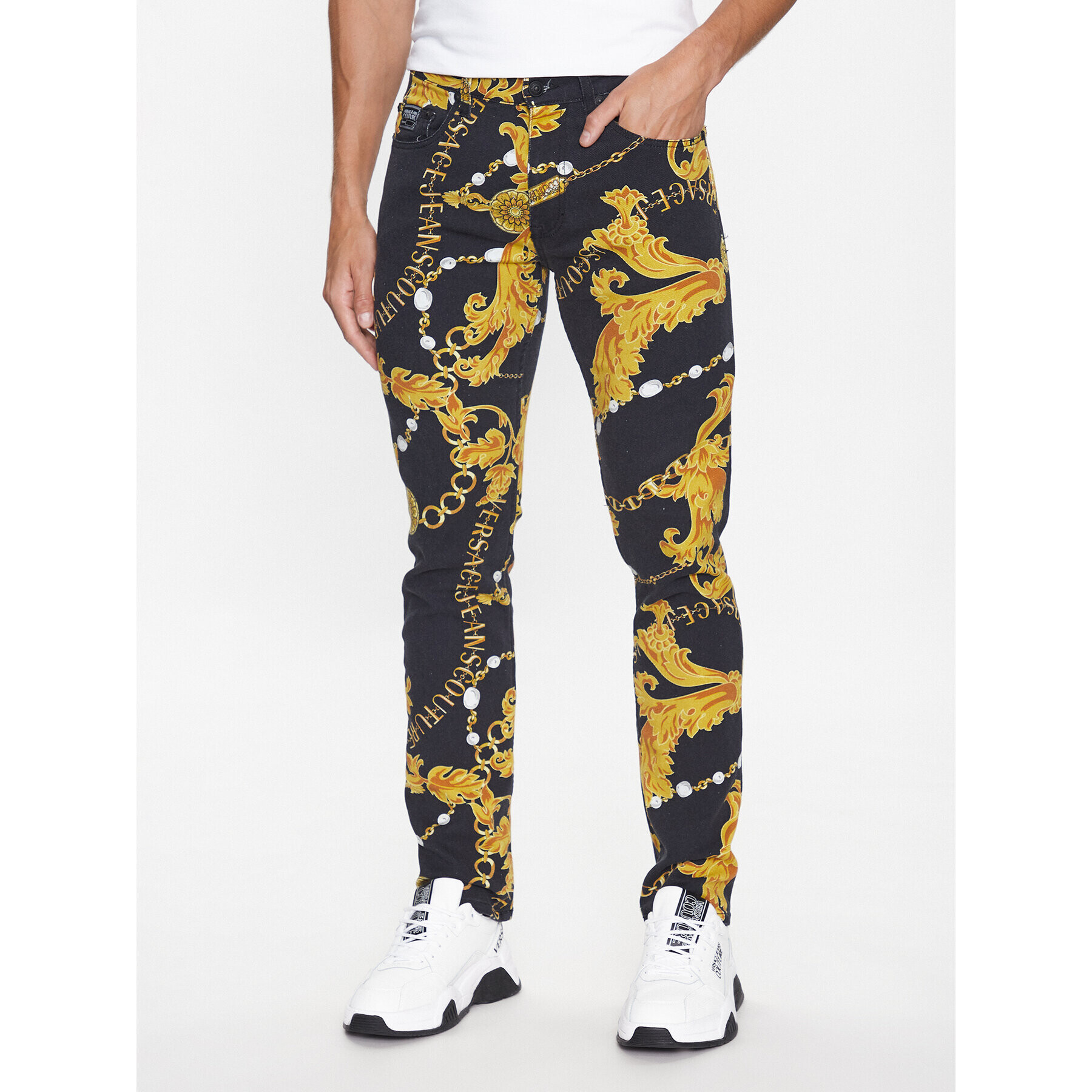 Versace Jeans Couture Дънки 75GAB5S0 Черен Slim Fit - Pepit.bg