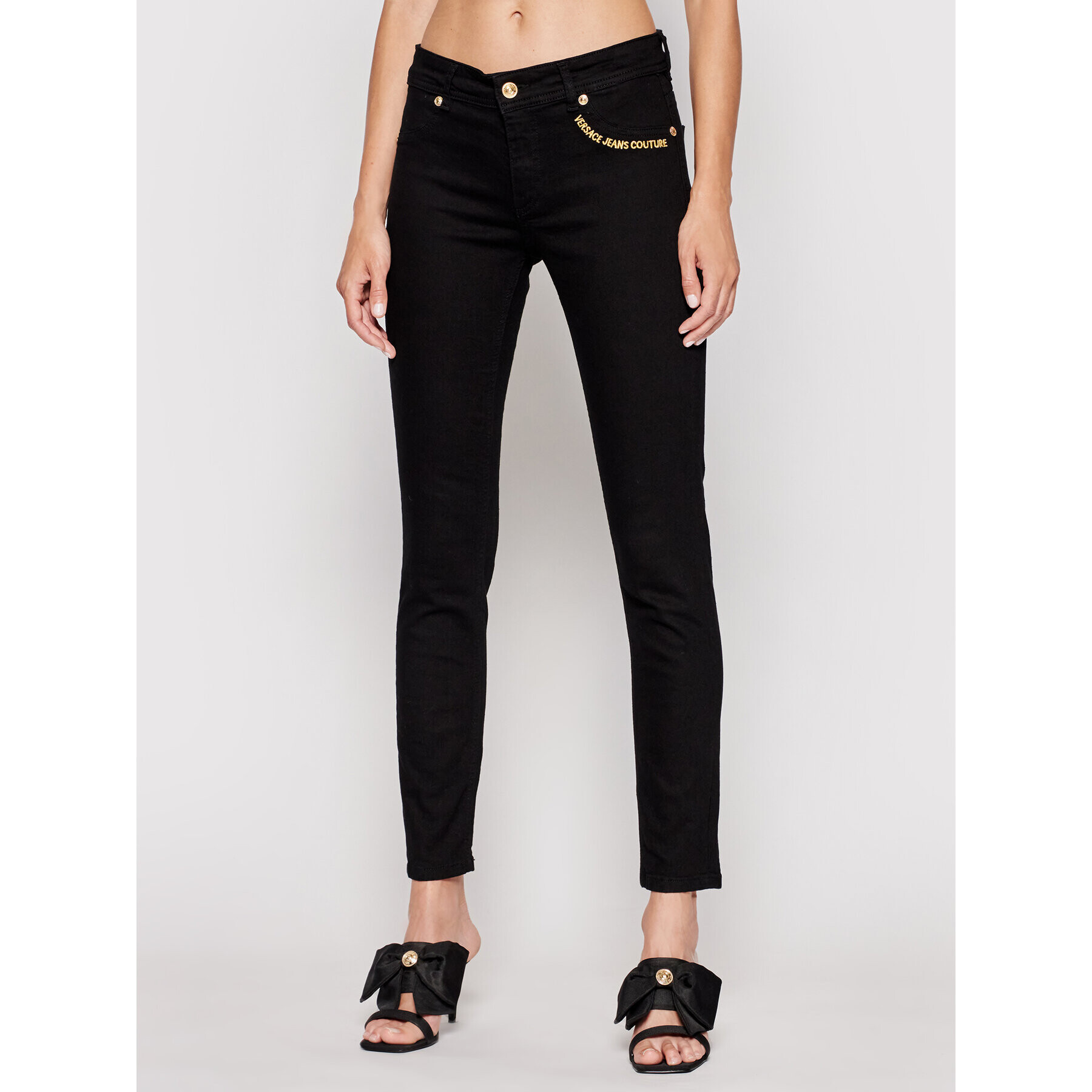 Versace Jeans Couture Дънки Jegging 71HAB5J3 Черен Skinny Fit - Pepit.bg