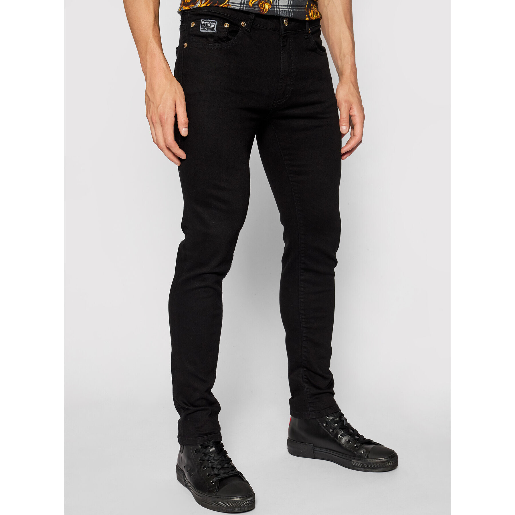 Versace Jeans Couture Дънки London 71GAB5K1 Черен Skinny Fit - Pepit.bg