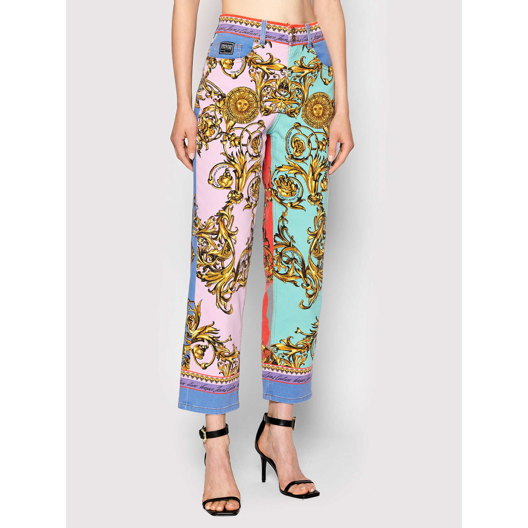 Versace Jeans Couture Дънки Nina Panel 72HAB5TP Цветен Relaxed Fit - Pepit.bg