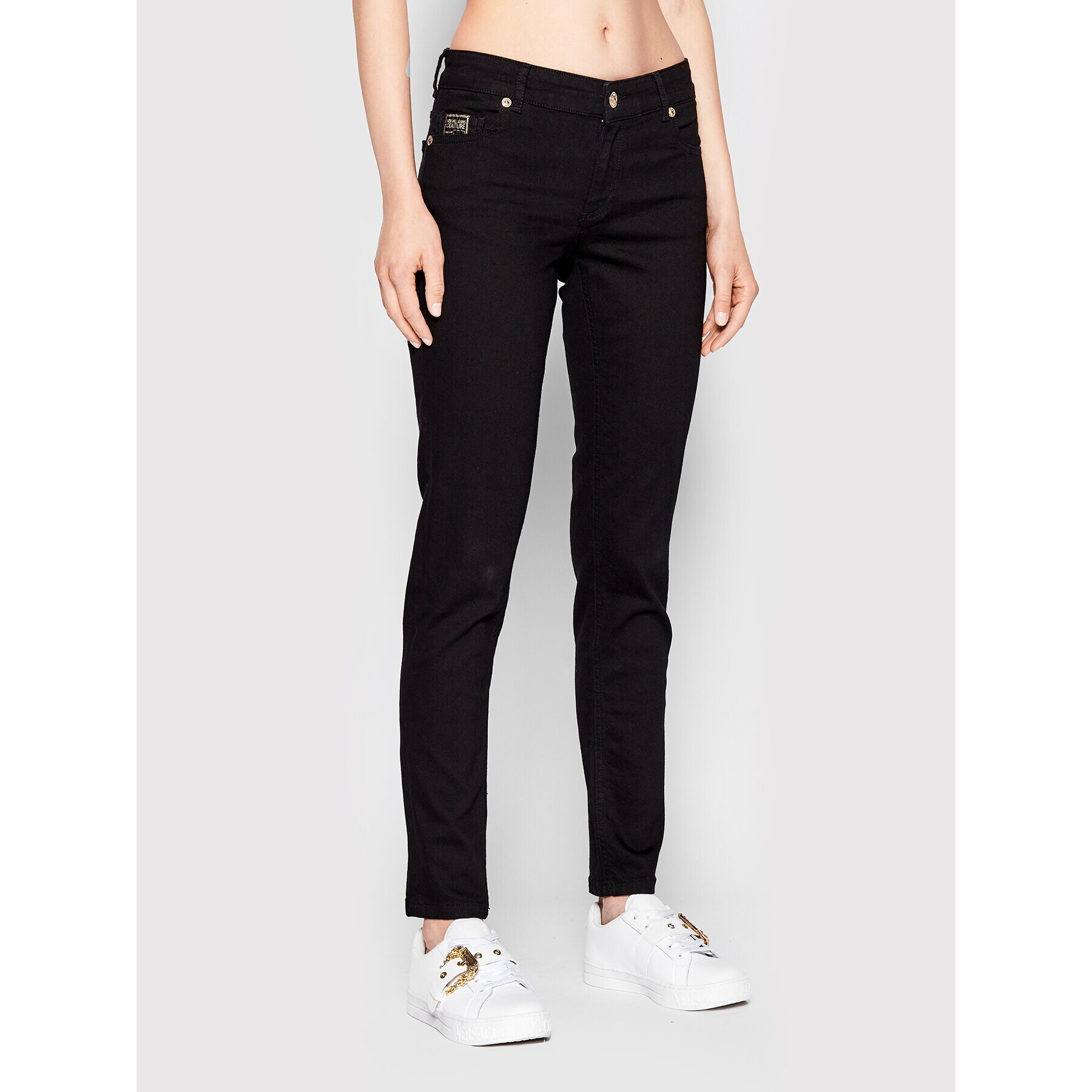 Versace Jeans Couture Дънки St Round 71HABCK1 Черен Skinny Fit - Pepit.bg