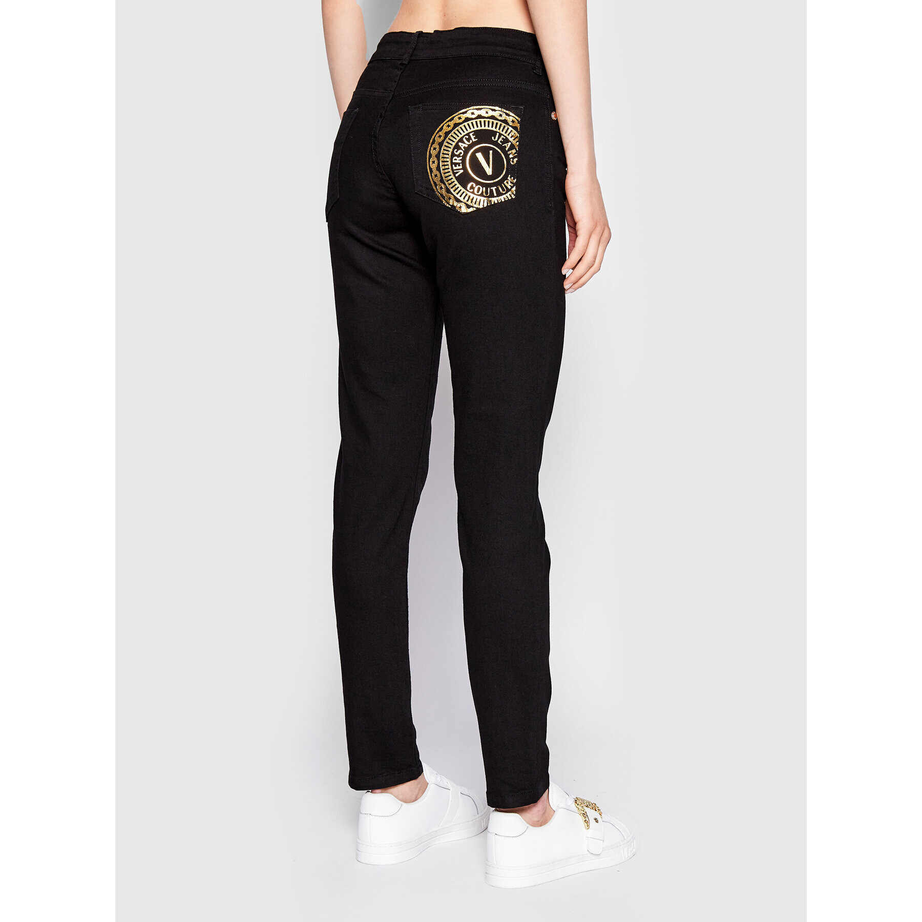 Versace Jeans Couture Дънки St Round 71HABCK1 Черен Skinny Fit - Pepit.bg