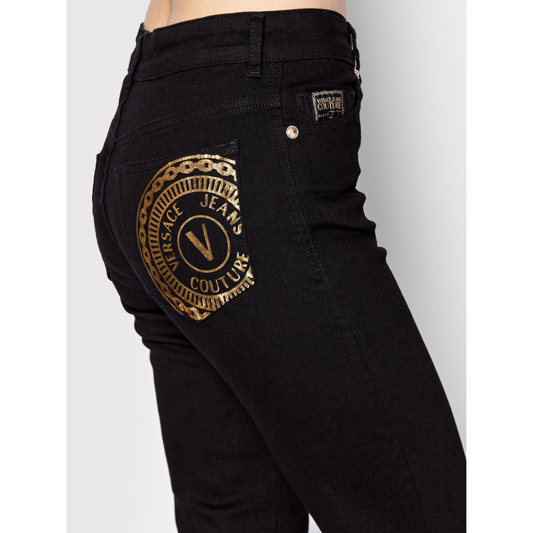 Versace Jeans Couture Дънки St Round 71HABCK1 Черен Skinny Fit - Pepit.bg