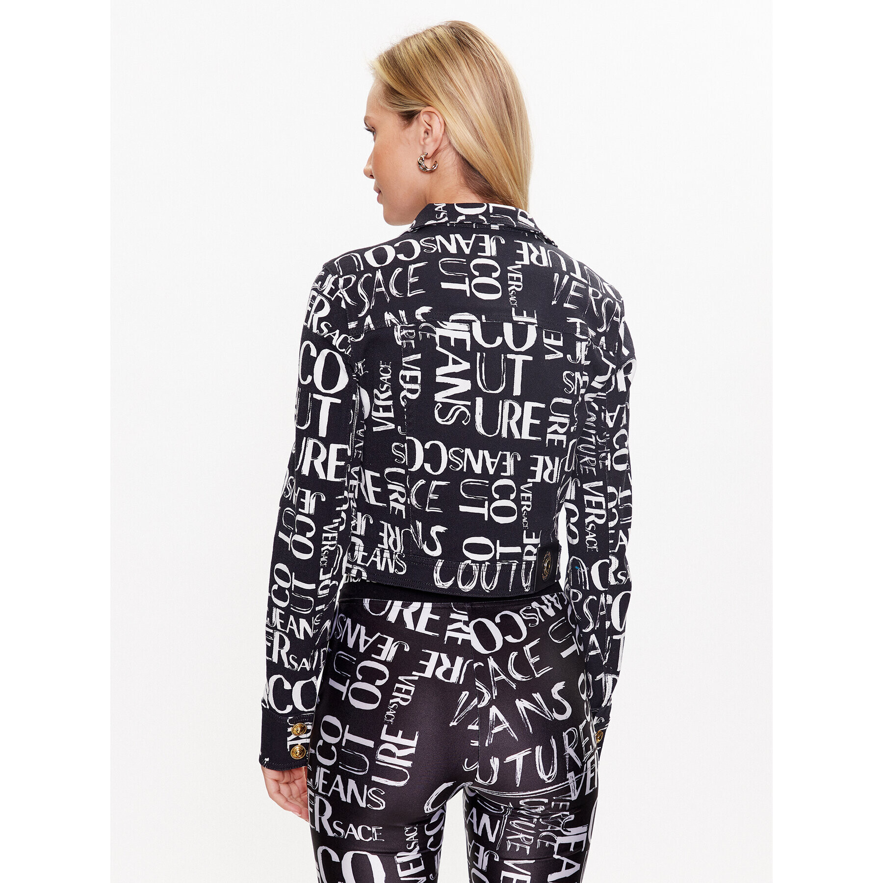 Versace Jeans Couture Дънково яке 74HAS404 Черен Regular Fit - Pepit.bg