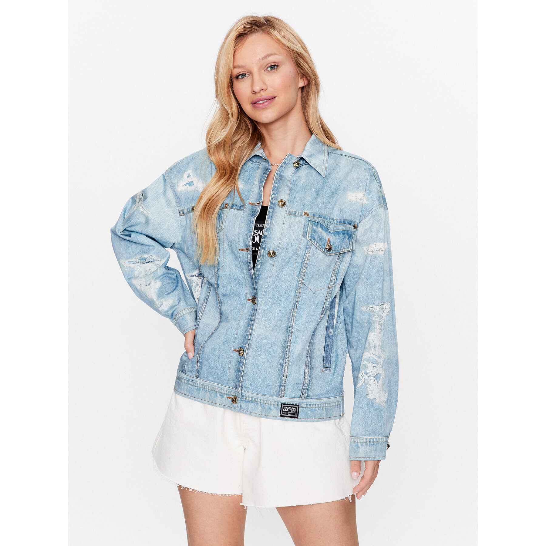 Versace Jeans Couture Дънково яке 74HAS44P Син Regular Fit - Pepit.bg