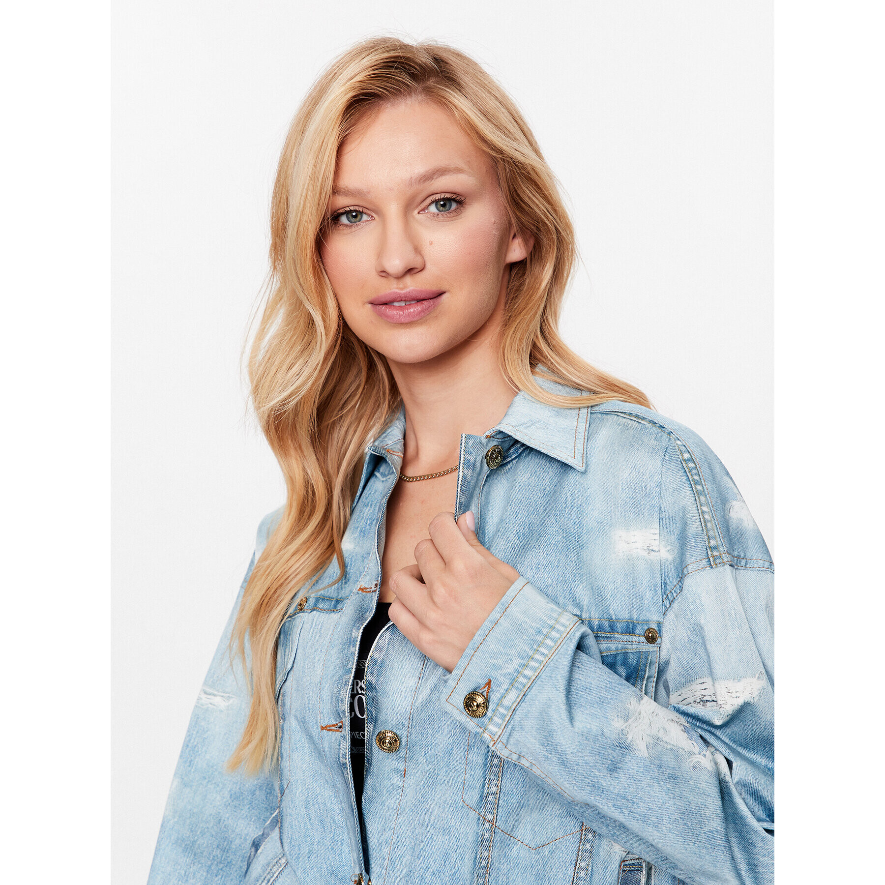 Versace Jeans Couture Дънково яке 74HAS44P Син Regular Fit - Pepit.bg