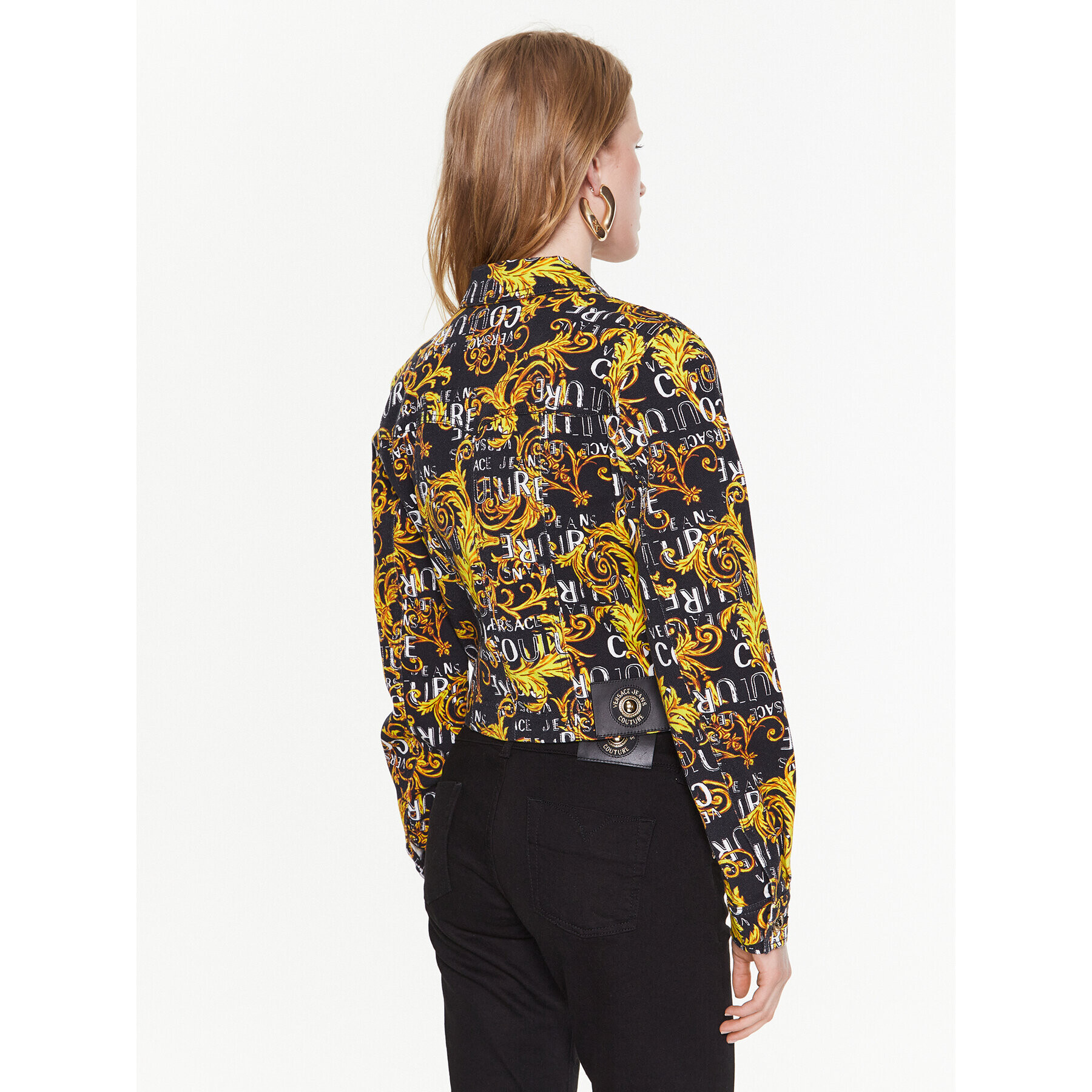 Versace Jeans Couture Дънково яке 74HAS453 Черен Regular Fit - Pepit.bg