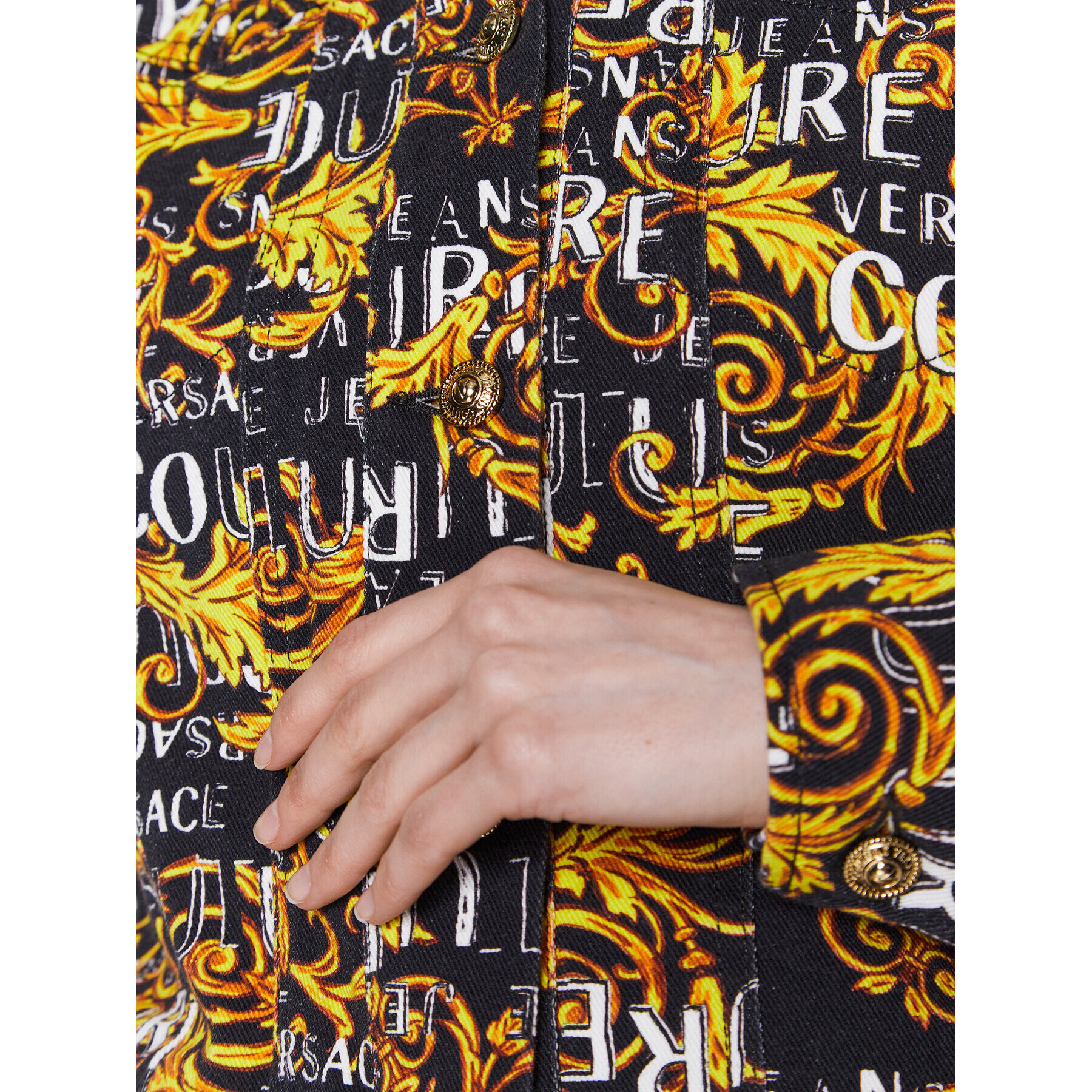 Versace Jeans Couture Дънково яке 74HAS453 Черен Regular Fit - Pepit.bg