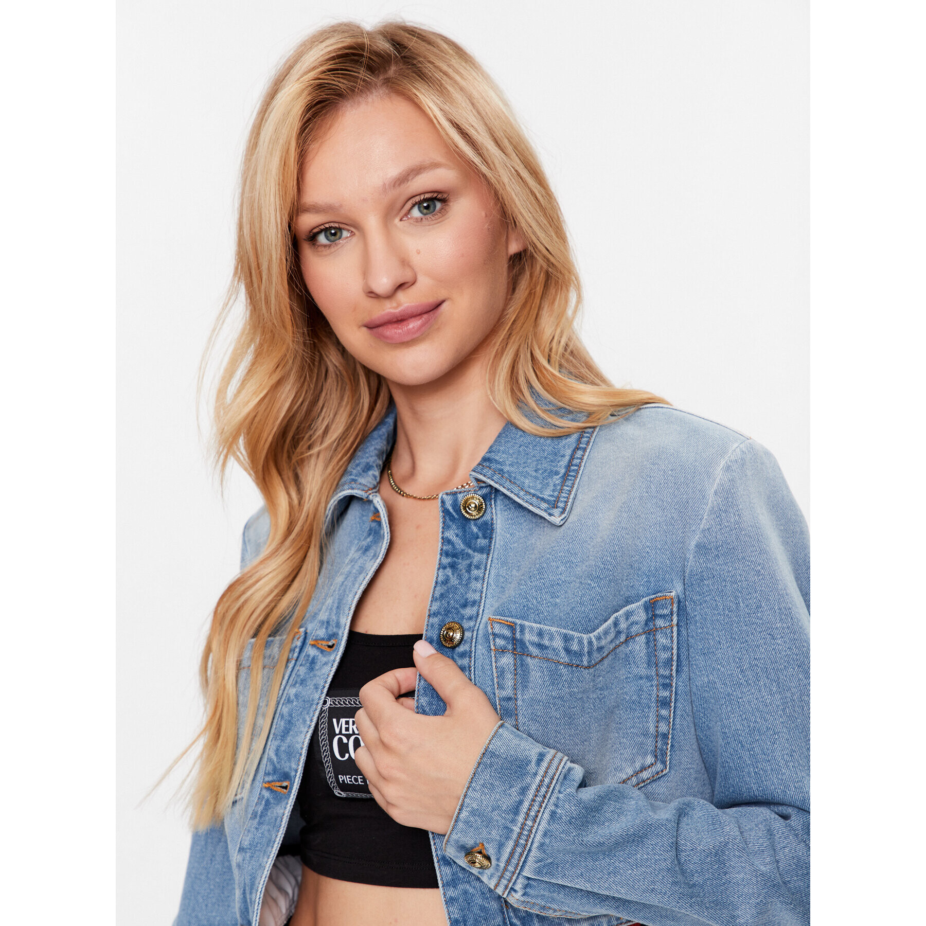 Versace Jeans Couture Дънково яке 74HAS46B Син Regular Fit - Pepit.bg