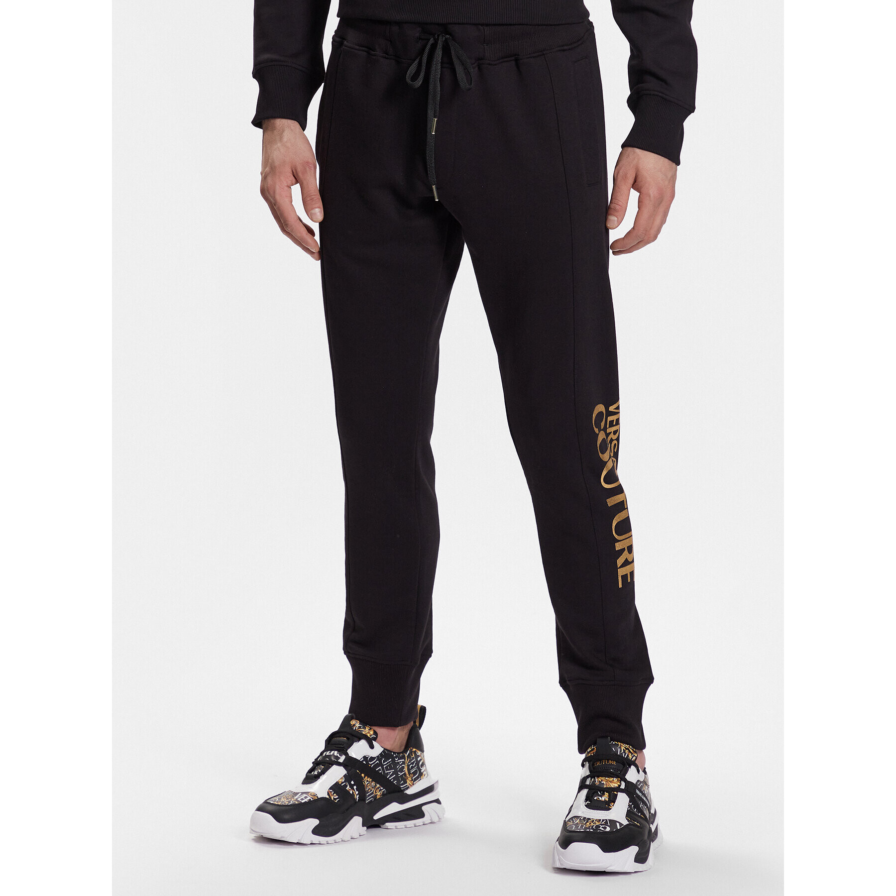 Versace Jeans Couture Долнище анцуг 74GAAT01 Черен Regular Fit - Pepit.bg
