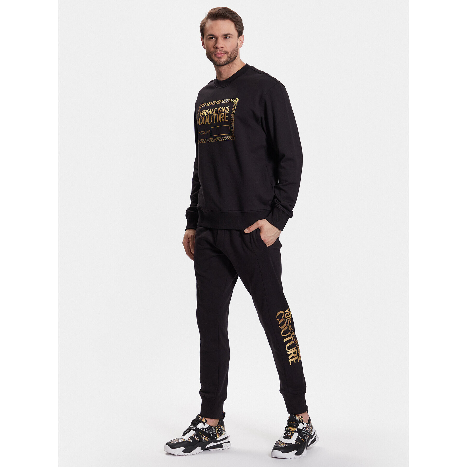 Versace Jeans Couture Долнище анцуг 74GAAT01 Черен Regular Fit - Pepit.bg