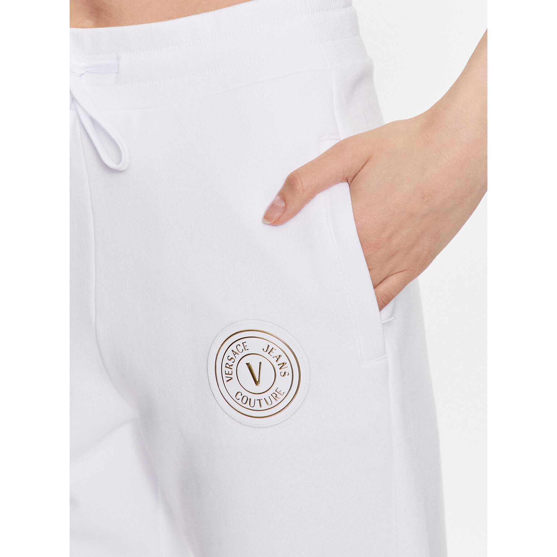 Versace Jeans Couture Долнище анцуг 74HAAY01 Бял Regular Fit - Pepit.bg