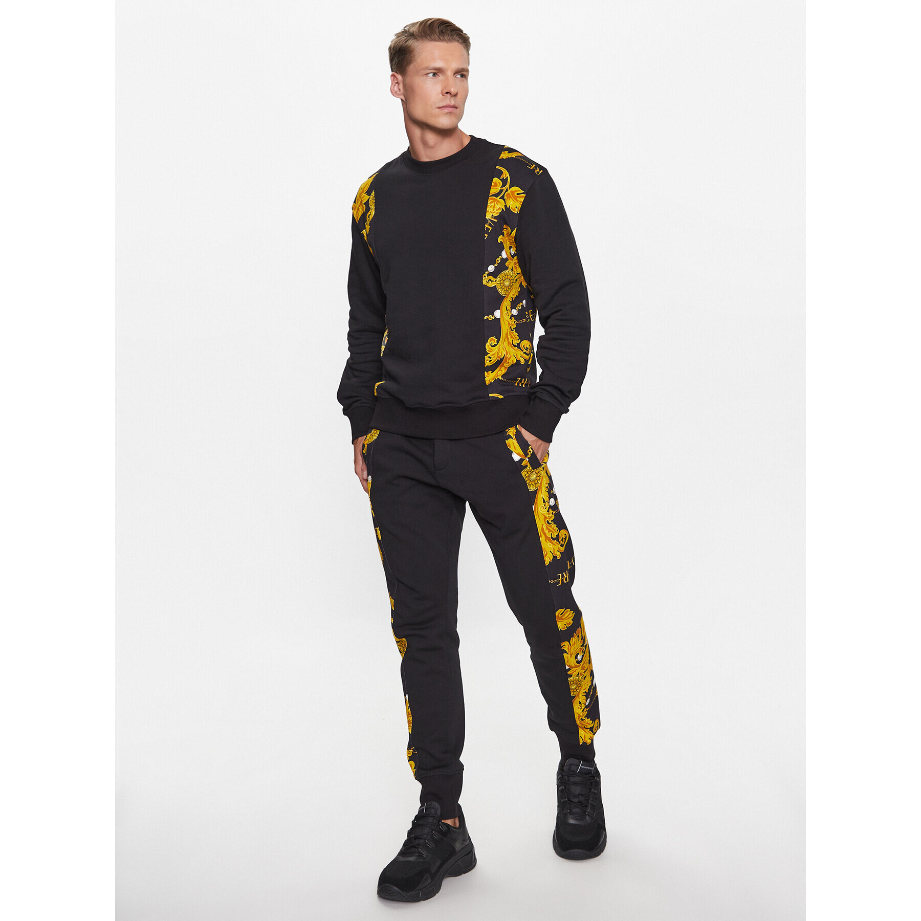 Versace Jeans Couture Долнище анцуг 75GAA3C0 Черен Regular Fit - Pepit.bg
