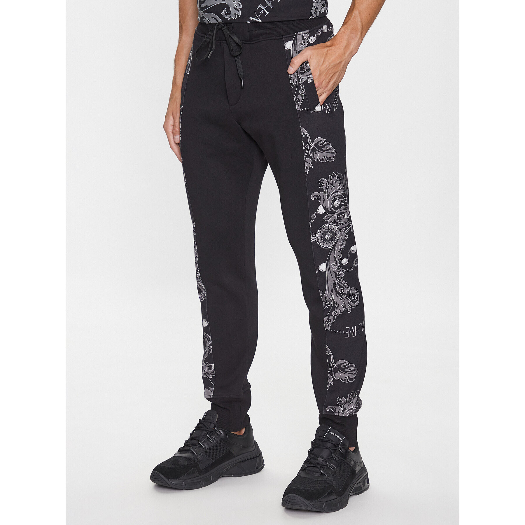Versace Jeans Couture Долнище анцуг 75GAA3C0 Черен Regular Fit - Pepit.bg