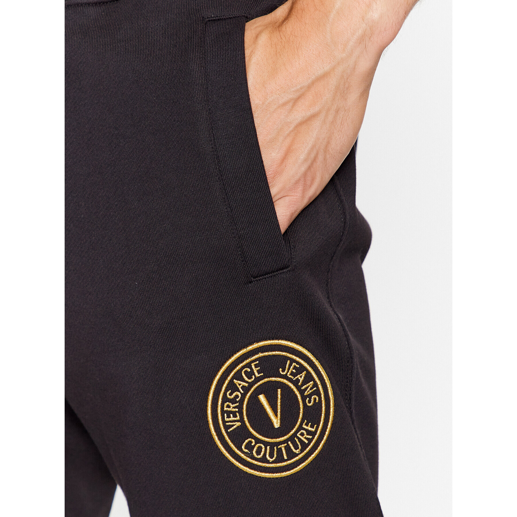 Versace Jeans Couture Долнище анцуг 75GAAT06 Черен Regular Fit - Pepit.bg