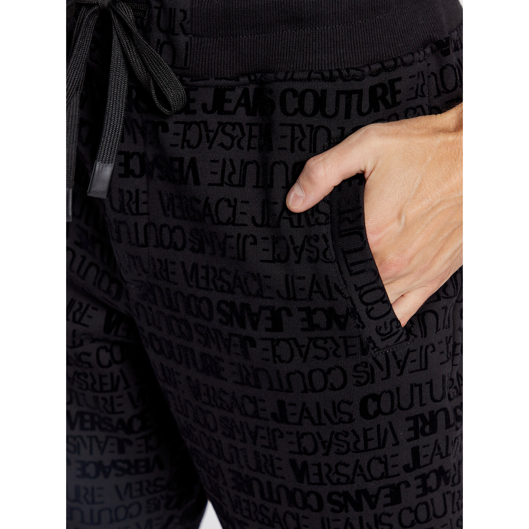 Versace Jeans Couture Долнище анцуг Felpa 73GAA3B1 Черен Regular Fit - Pepit.bg