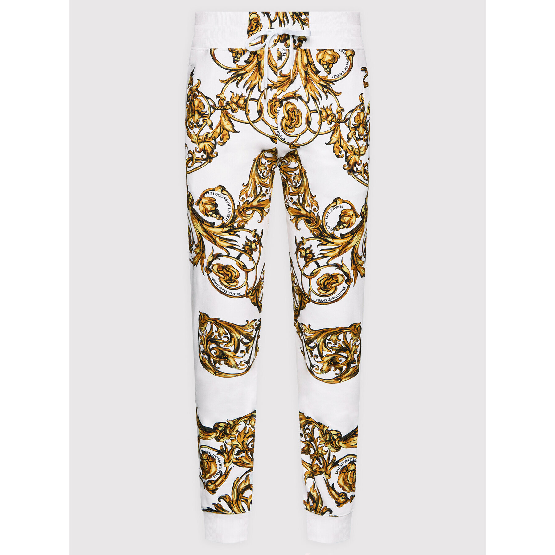 Versace Jeans Couture Долнище анцуг Print Garland 72GAA3B0 Бял Regular Fit - Pepit.bg