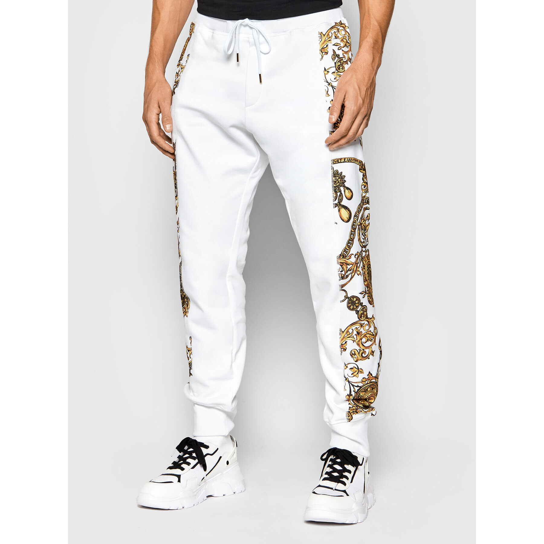 Versace Jeans Couture Долнище анцуг 71GAA3C0 Бял Regular Fit - Pepit.bg