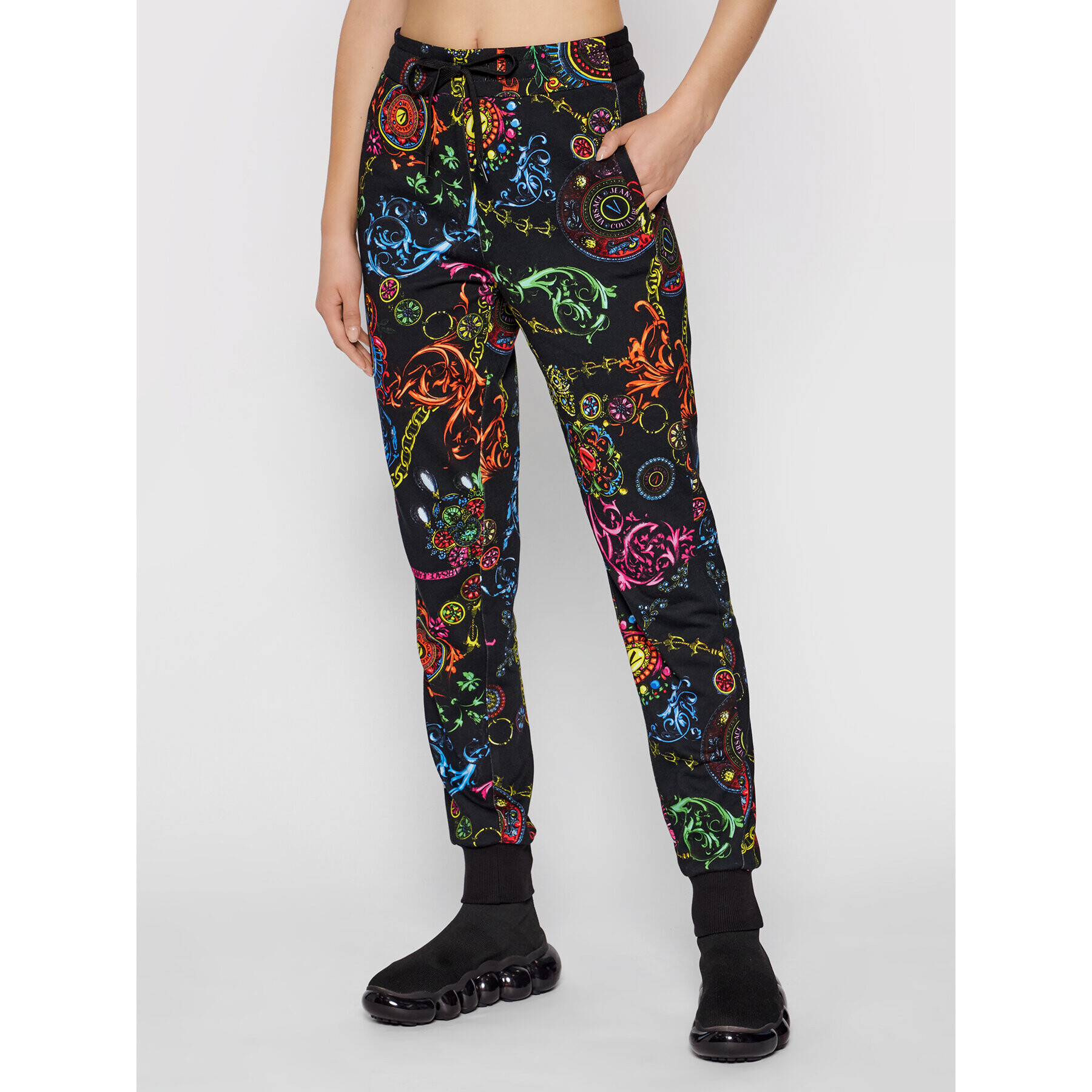 Versace Jeans Couture Долнище анцуг 71HAA310 Черен Regular Fit - Pepit.bg