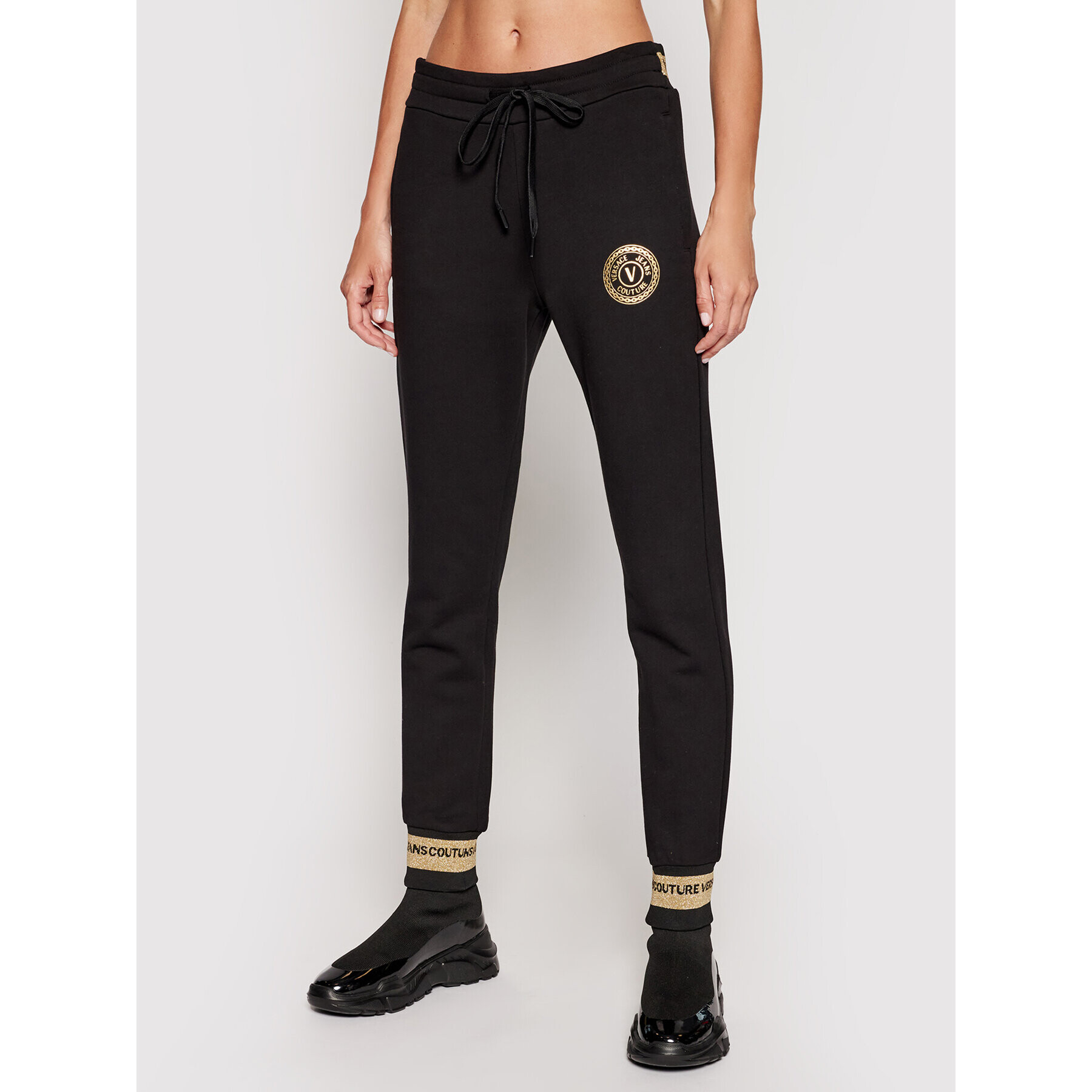 Versace Jeans Couture Долнище анцуг A1HWA1TB Черен Regular Fit - Pepit.bg