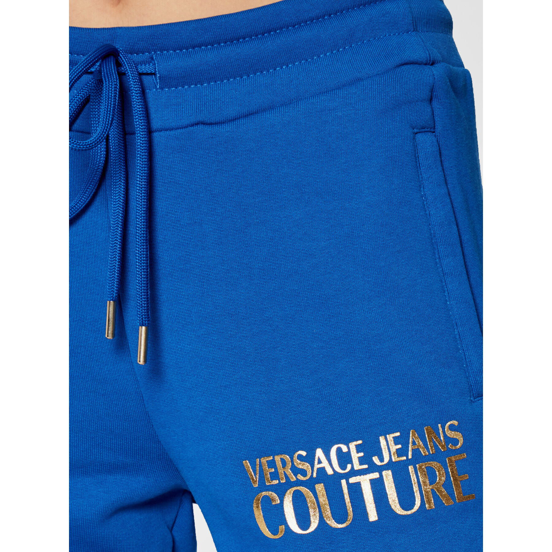 Versace Jeans Couture Долнище анцуг Logo Foil 71HAAT04 Син Regular Fit - Pepit.bg