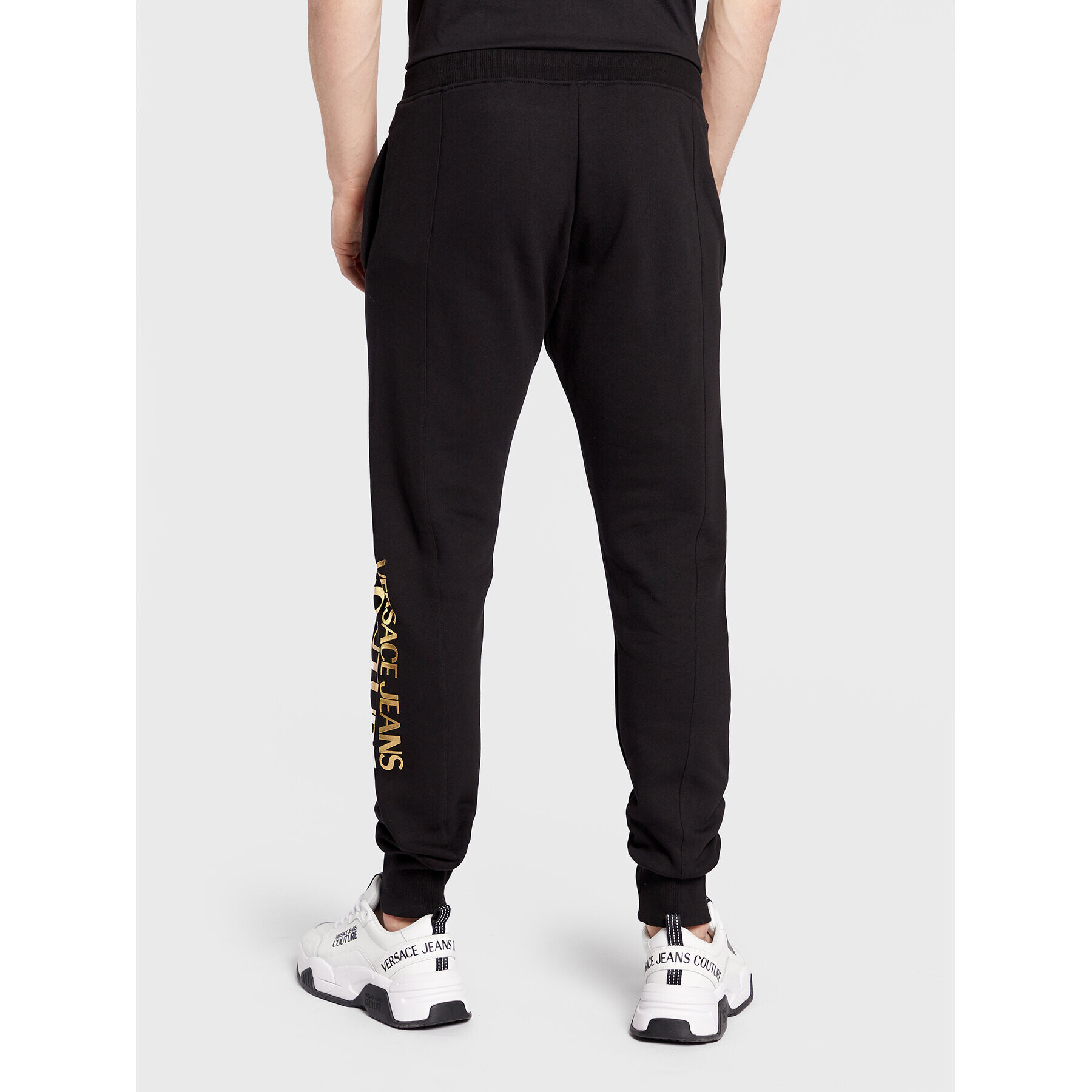 Versace Jeans Couture Долнище анцуг Logo Thick 73GAAT01 Черен Regular Fit - Pepit.bg