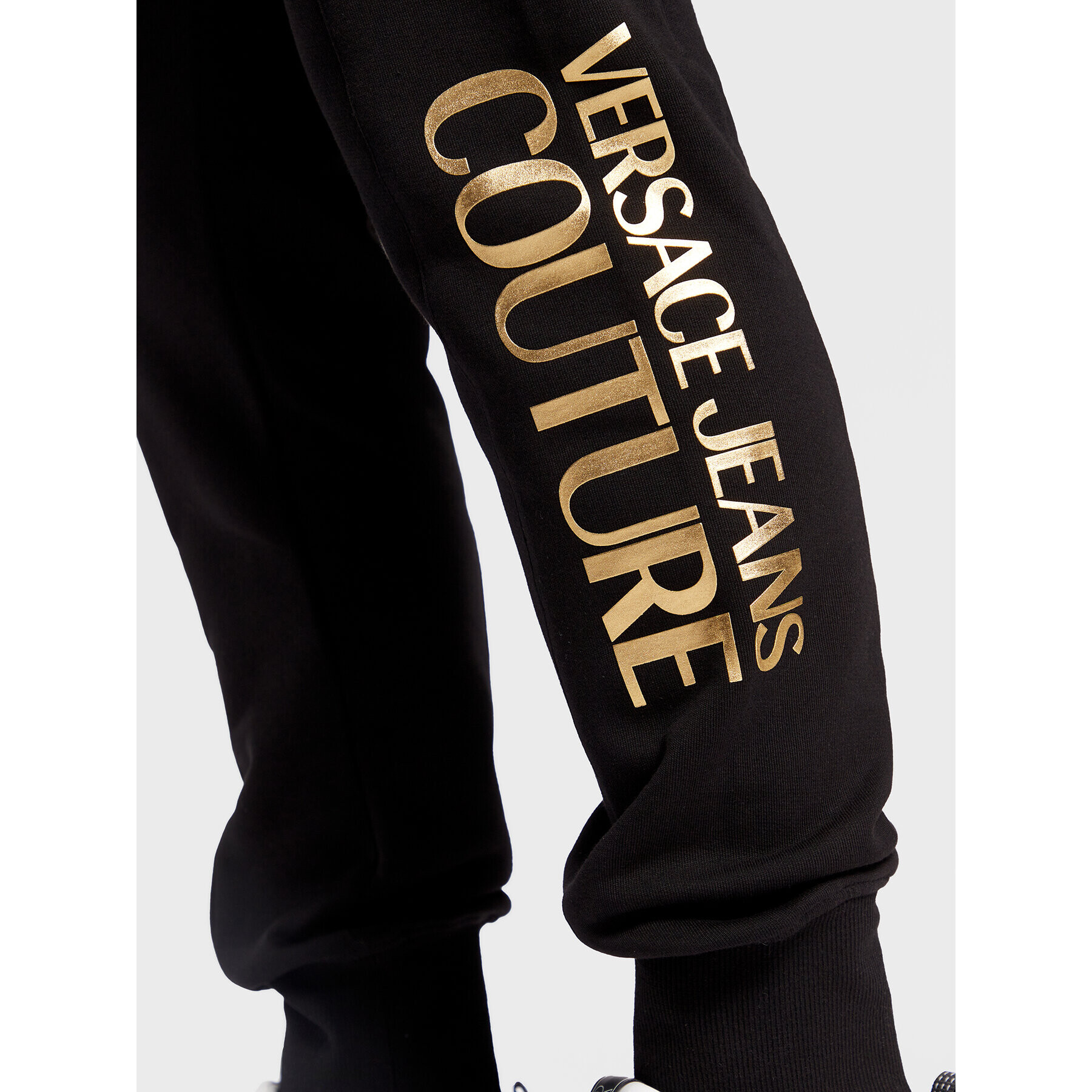 Versace Jeans Couture Долнище анцуг Logo Thick 73GAAT01 Черен Regular Fit - Pepit.bg