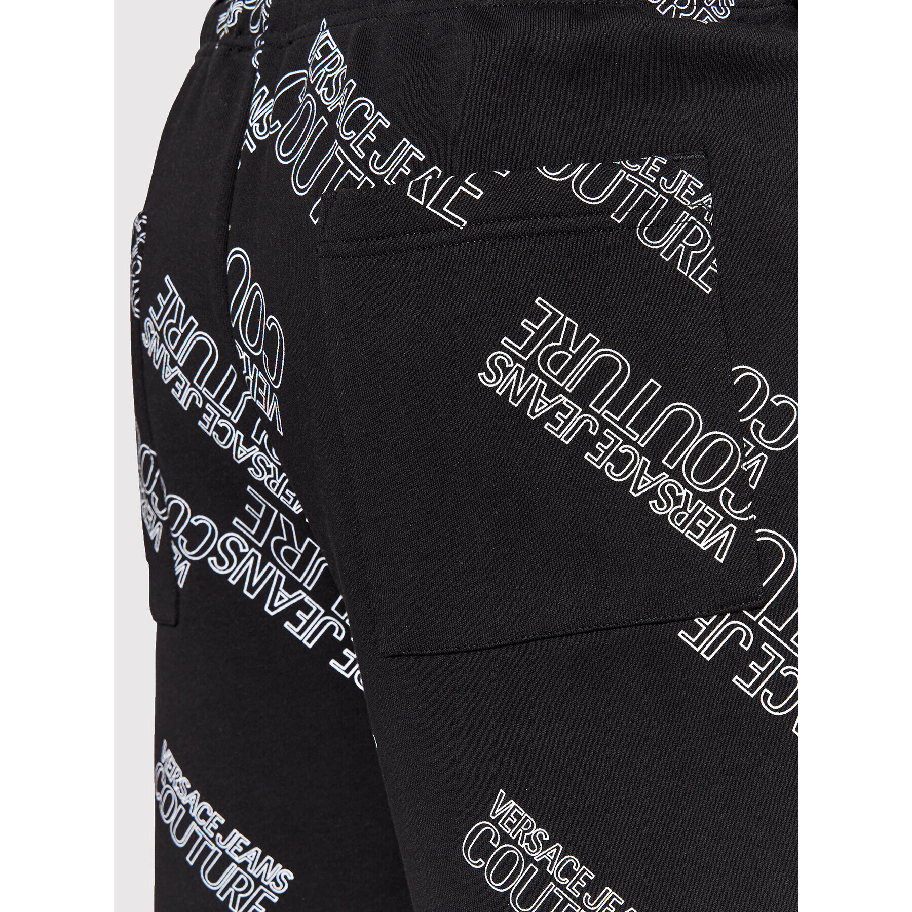 Versace Jeans Couture Долнище анцуг Print Logo 72GAA316 Черен Regular Fit - Pepit.bg