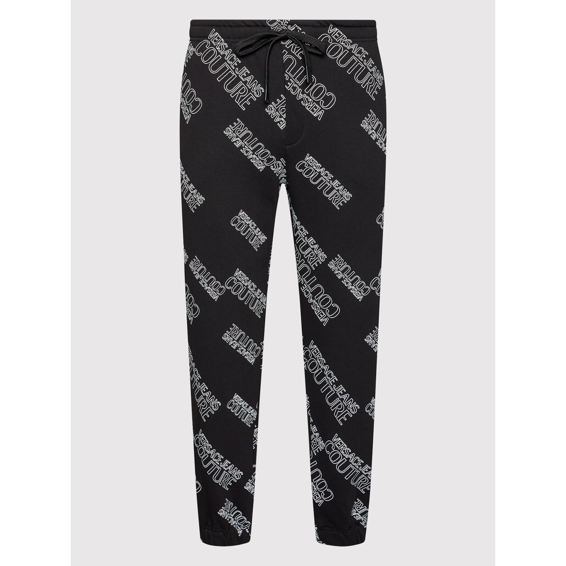 Versace Jeans Couture Долнище анцуг Print Logo 72GAA316 Черен Regular Fit - Pepit.bg