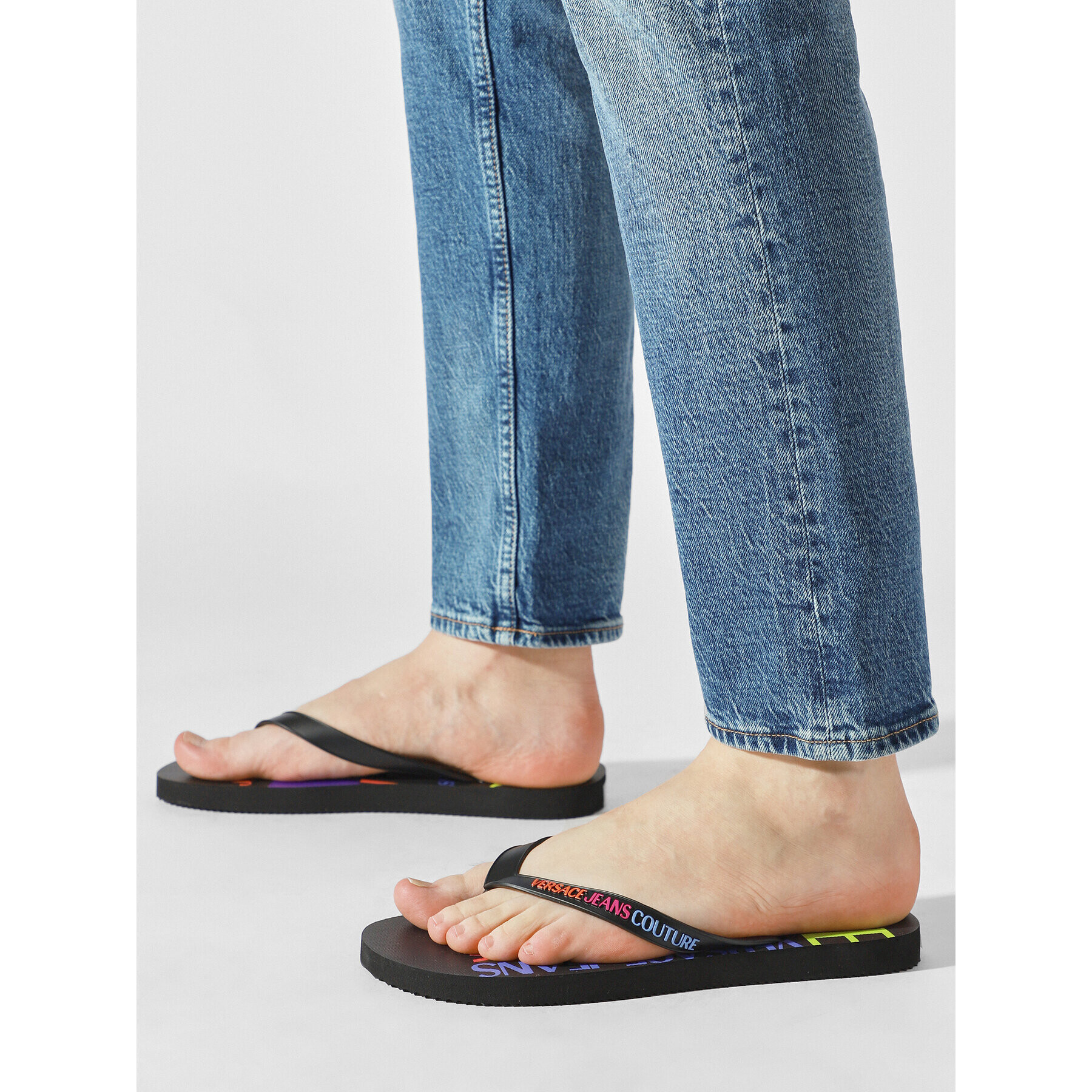 Versace Jeans Couture Джапанки 74YA3SQ7 Черен - Pepit.bg
