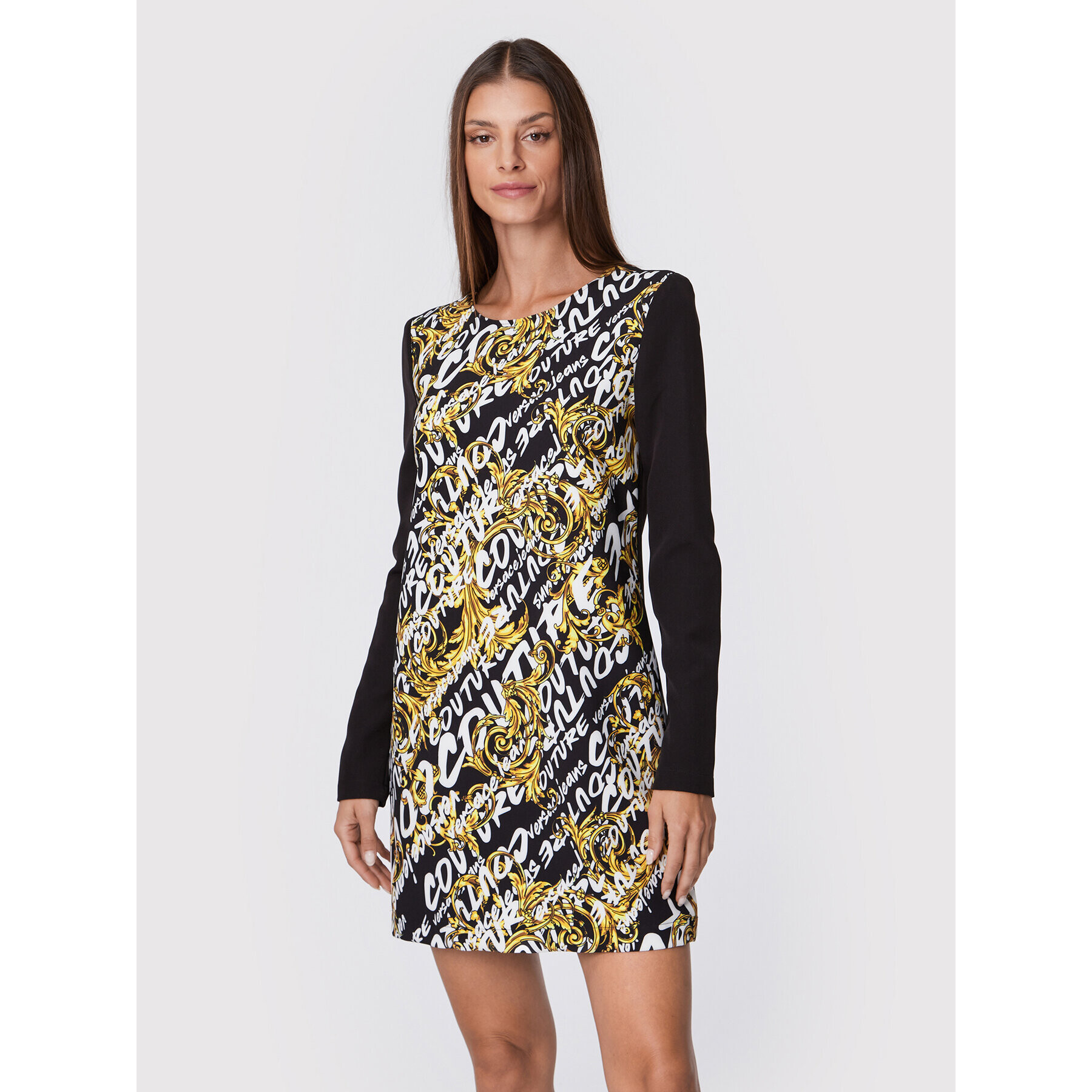 Versace Jeans Couture Ежедневна рокля Cady Print 73HAO921 Черен Regular Fit - Pepit.bg