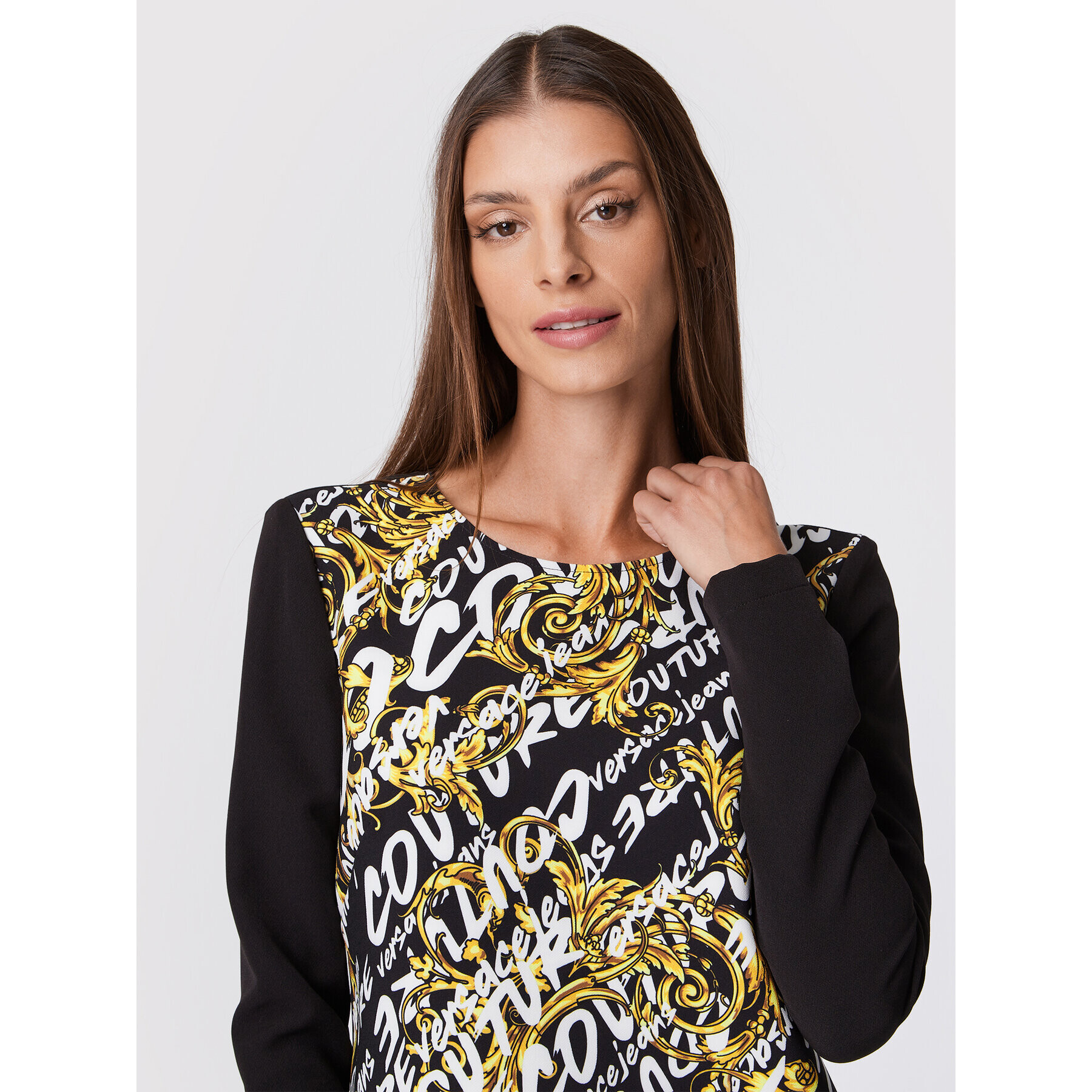 Versace Jeans Couture Ежедневна рокля Cady Print 73HAO921 Черен Regular Fit - Pepit.bg