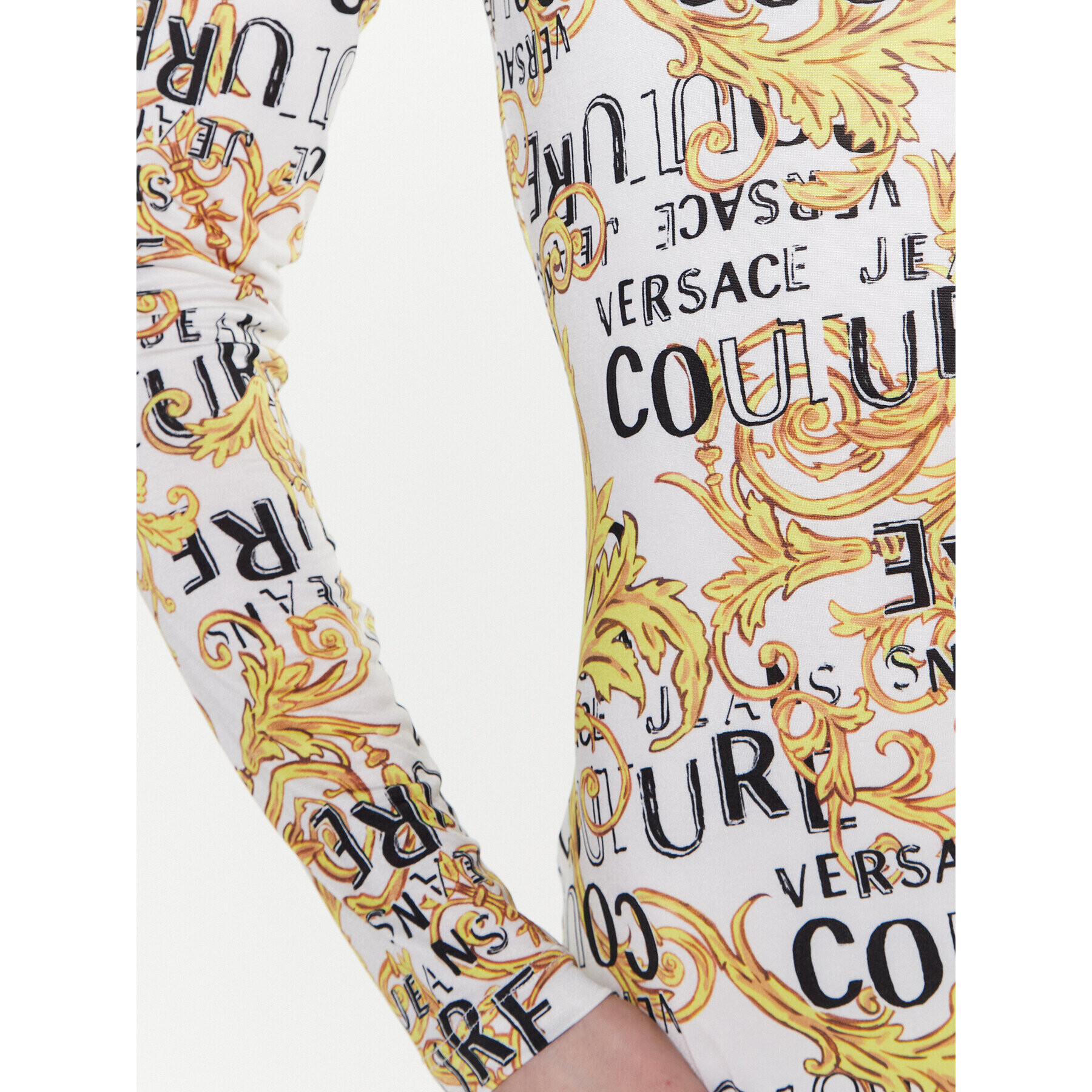 Versace Jeans Couture Ежедневна рокля Print Logo 74HAO938 Бял Slim Fit - Pepit.bg