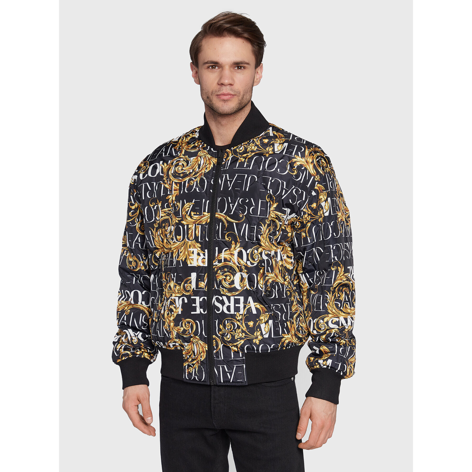 Versace Jeans Couture Яке бомбър 73GAS4D0 Черен Regular Fit - Pepit.bg