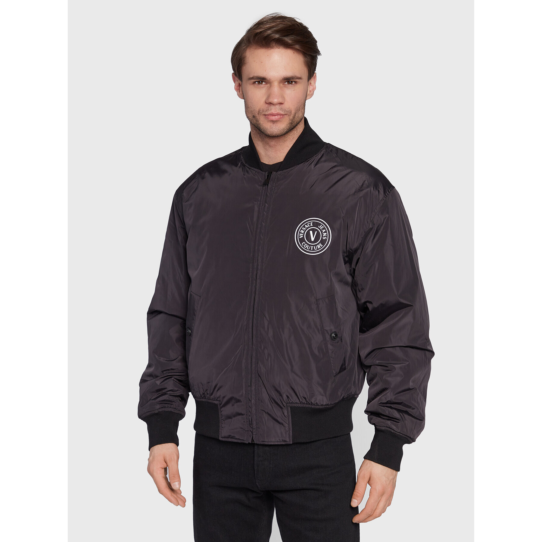 Versace Jeans Couture Яке бомбър 73GAS4D0 Черен Regular Fit - Pepit.bg