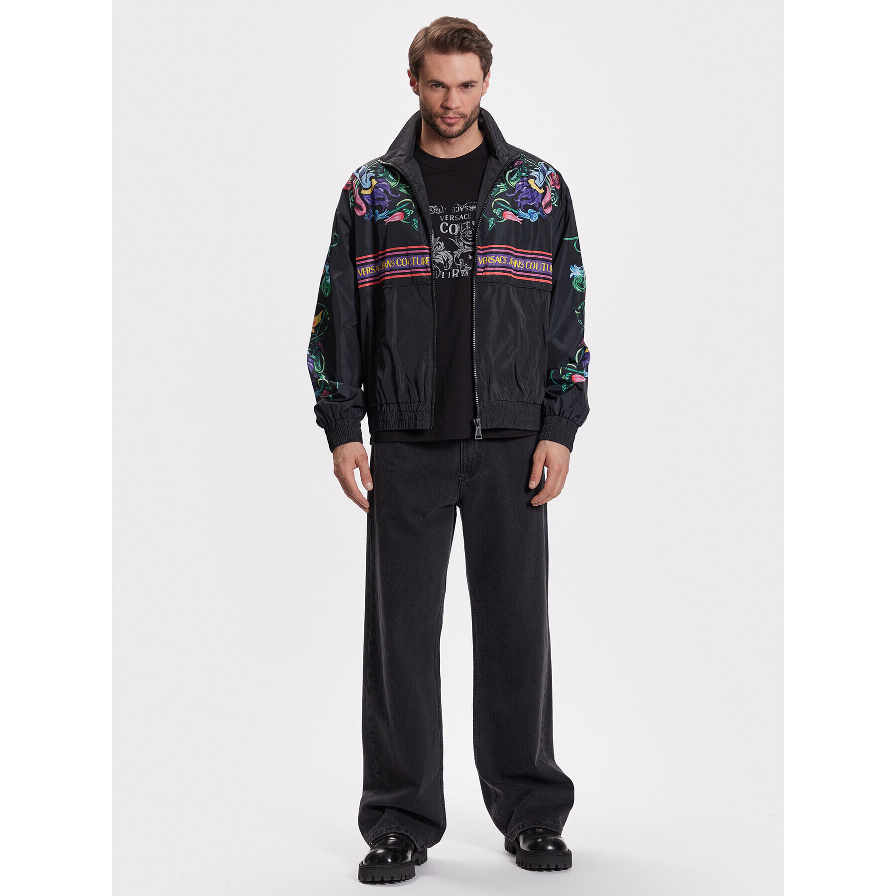 Versace Jeans Couture Яке бомбър 74GASD11 Черен Relaxed Fit - Pepit.bg