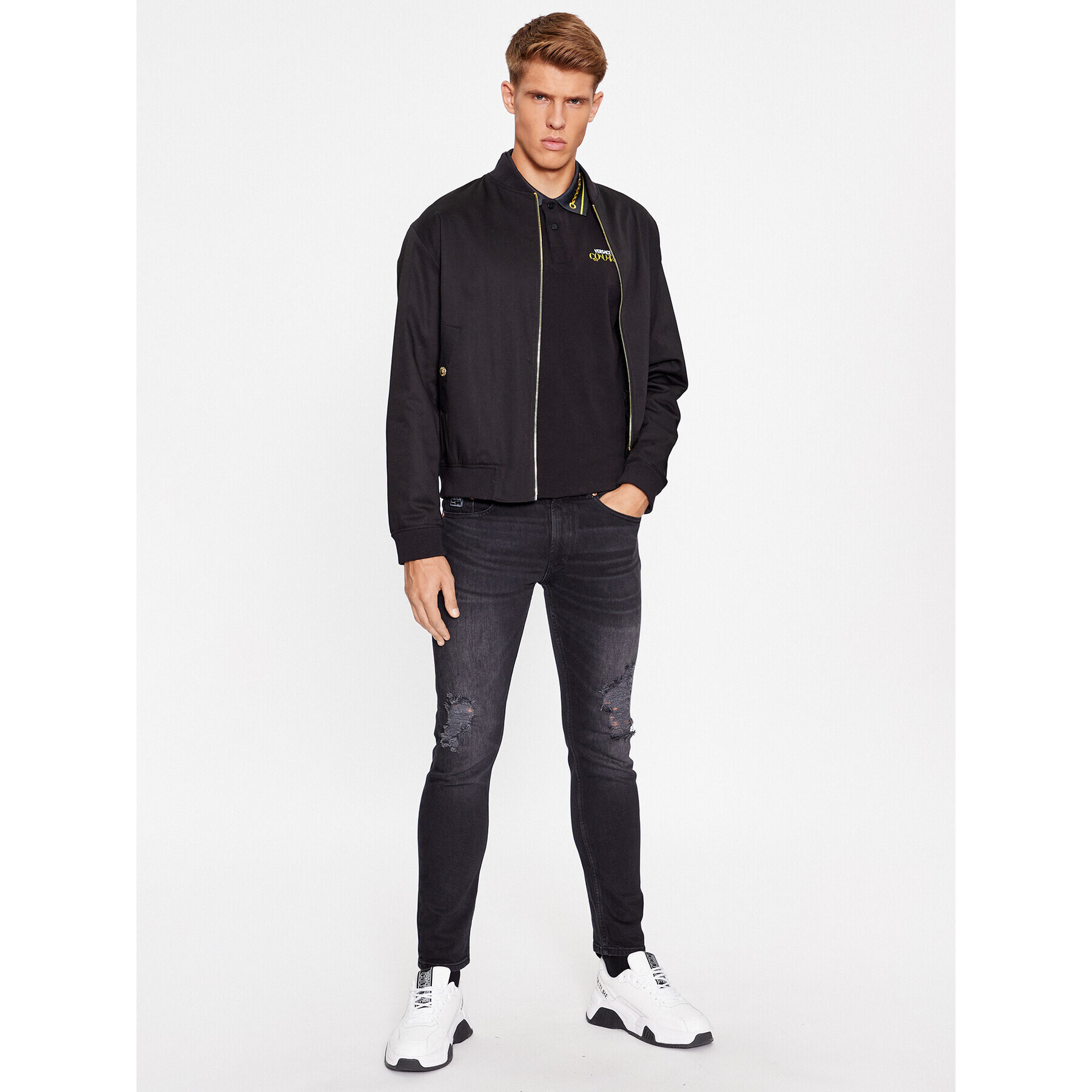 Versace Jeans Couture Яке бомбър 75GAS415 Черен Regular Fit - Pepit.bg