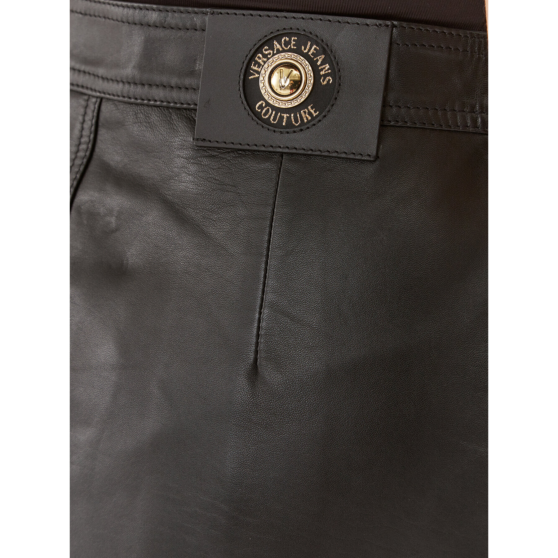 Versace Jeans Couture Кожена пола 75HAEP01 Черен Regular Fit - Pepit.bg