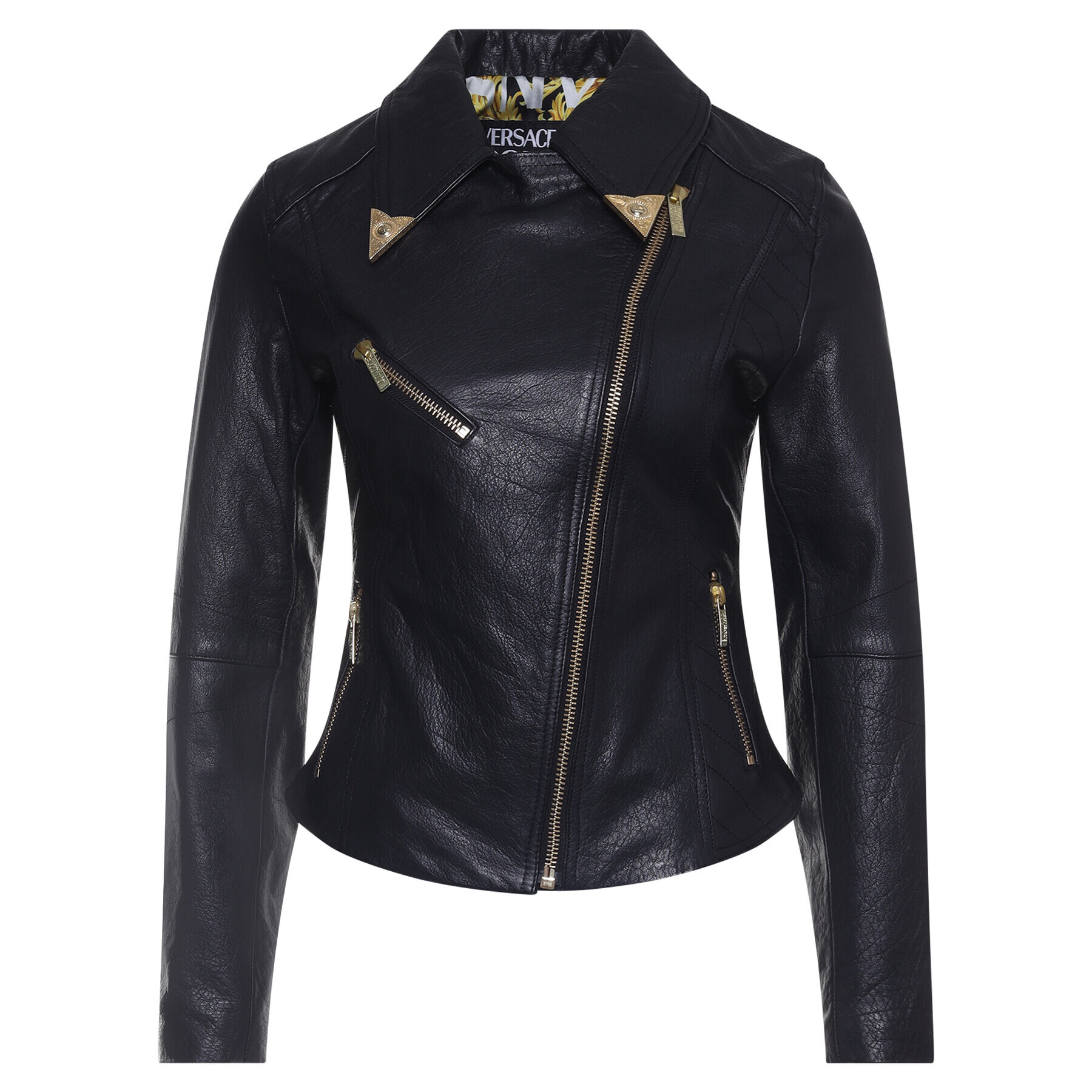 Versace Jeans Couture Кожено яке ECHVA90P Черен Slim Fit - Pepit.bg