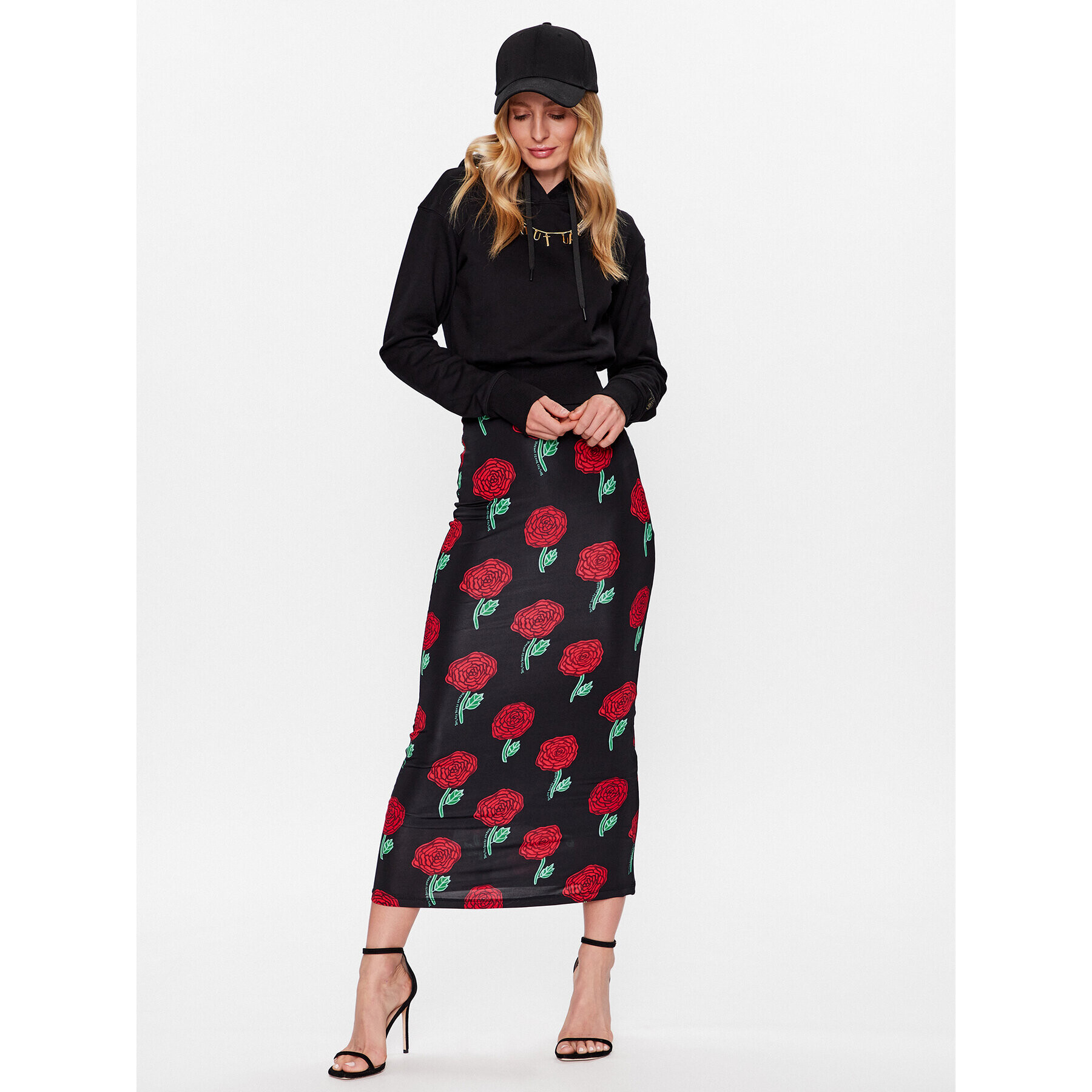 Versace Jeans Couture Миди пола 74HAE808 Черен Regular Fit - Pepit.bg