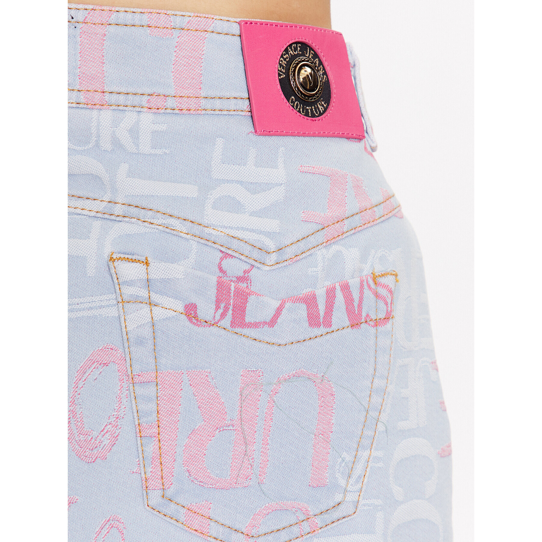 Versace Jeans Couture Мини пола 74HAE855 Син Regular Fit - Pepit.bg