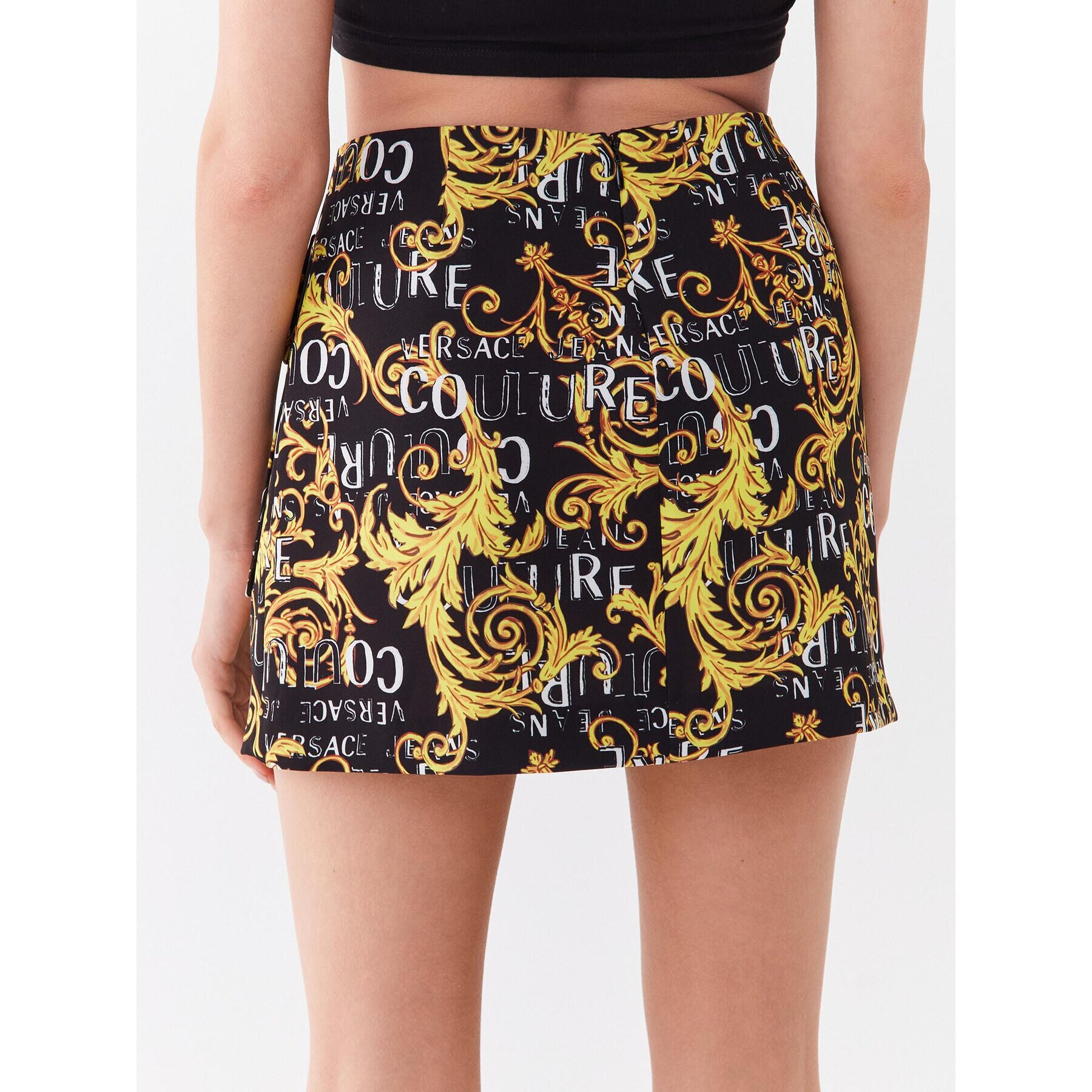 Versace Jeans Couture Мини пола 74HAE8B9 Черен Regular Fit - Pepit.bg