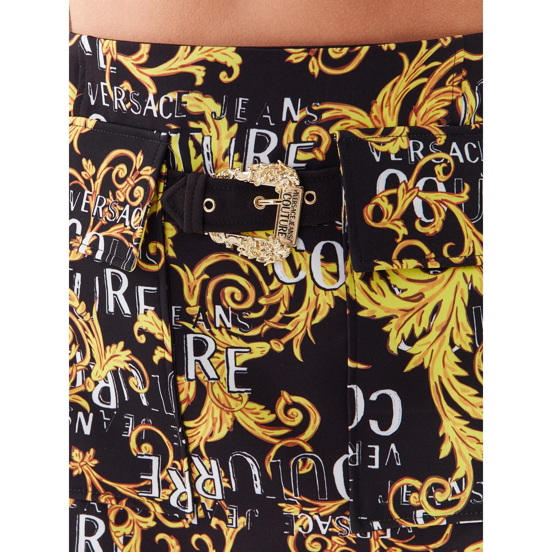 Versace Jeans Couture Мини пола 74HAE8B9 Черен Regular Fit - Pepit.bg