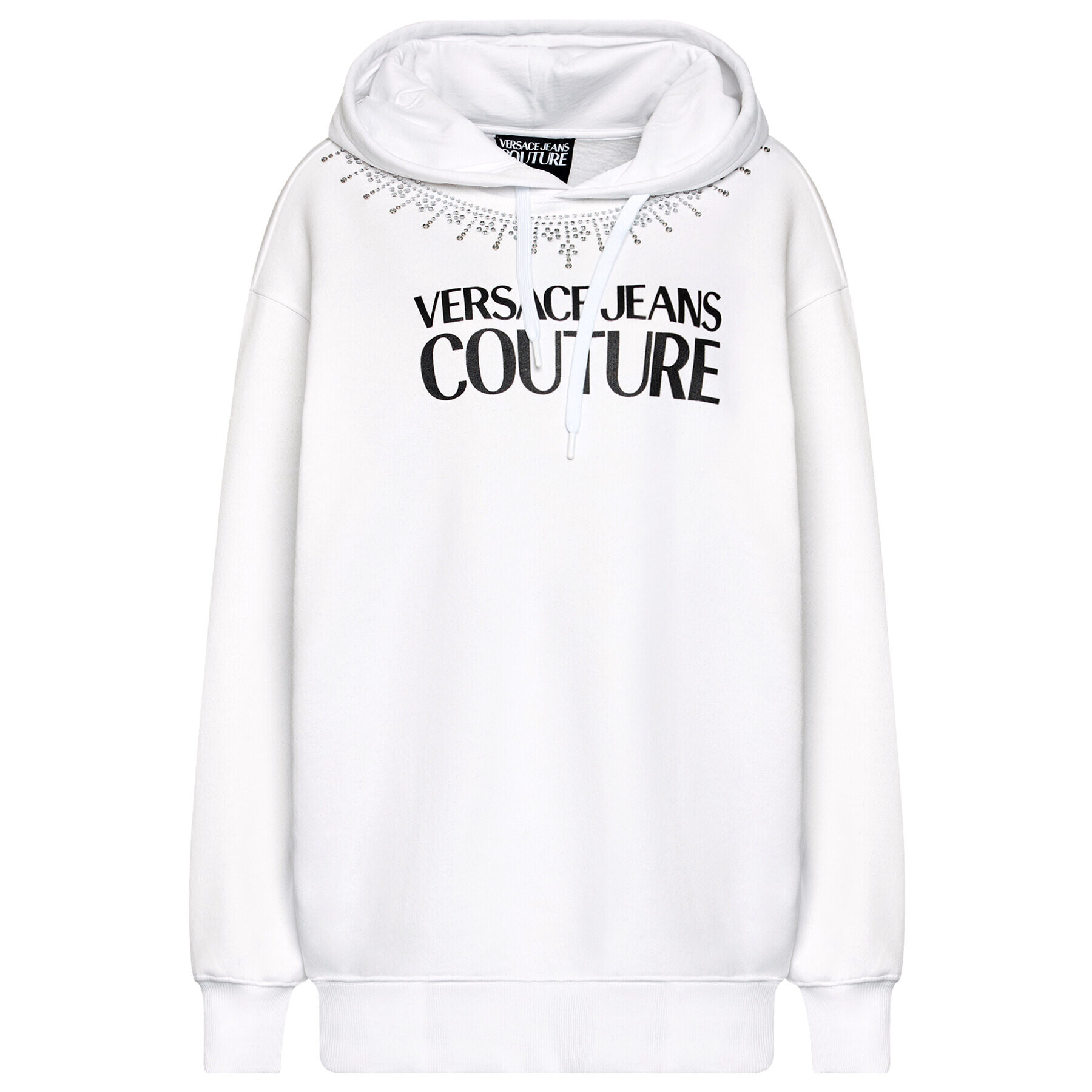 Versace Jeans Couture Плетена рокля Crystal 71HAIG03 Бял Boxy Fit - Pepit.bg