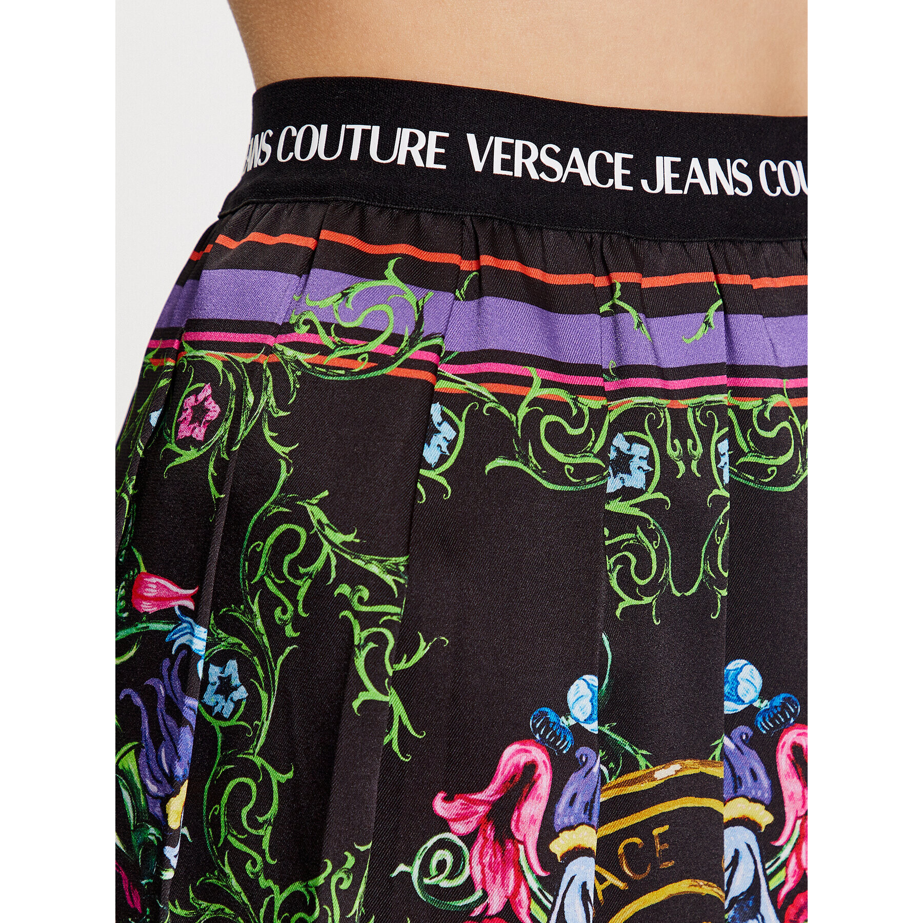 Versace Jeans Couture Плисирана пола 74HAE813 Черен Regular Fit - Pepit.bg