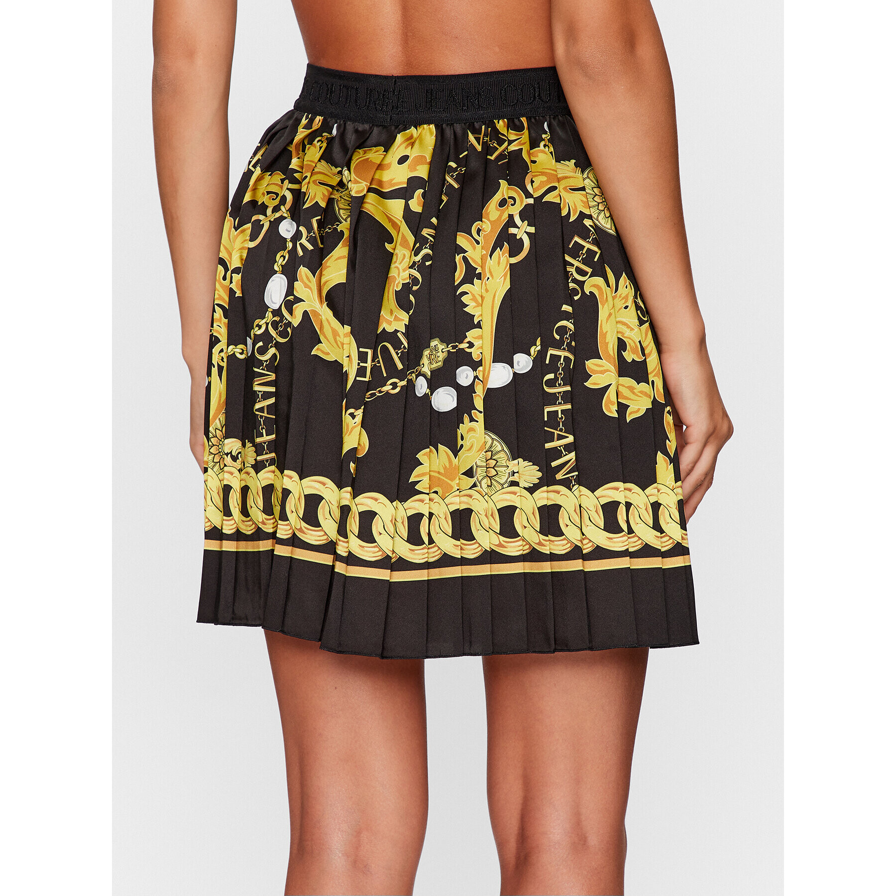 Versace Jeans Couture Плисирана пола 75HAE8A0 Черен Regular Fit - Pepit.bg
