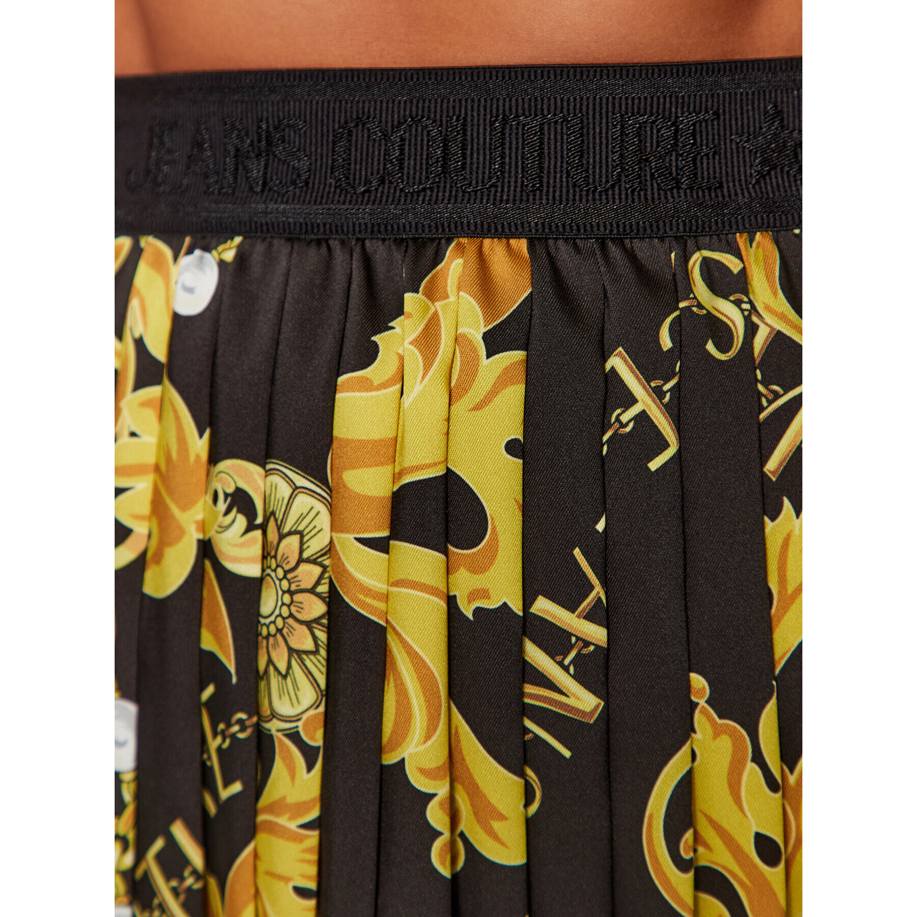 Versace Jeans Couture Плисирана пола 75HAE8A0 Черен Regular Fit - Pepit.bg