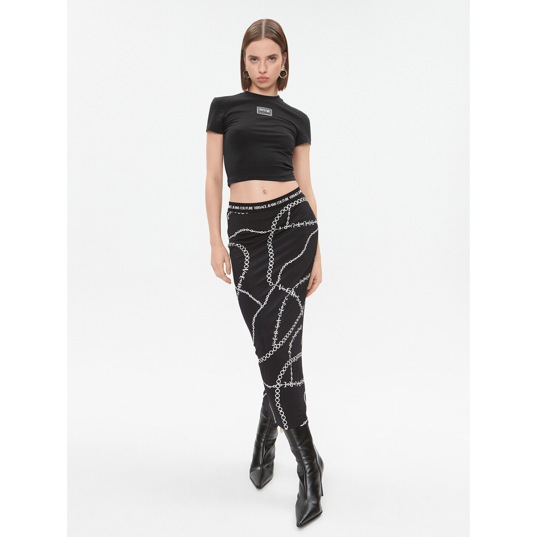 Versace Jeans Couture Пола тип молив 75HAE8A6 Черен Slim Fit - Pepit.bg
