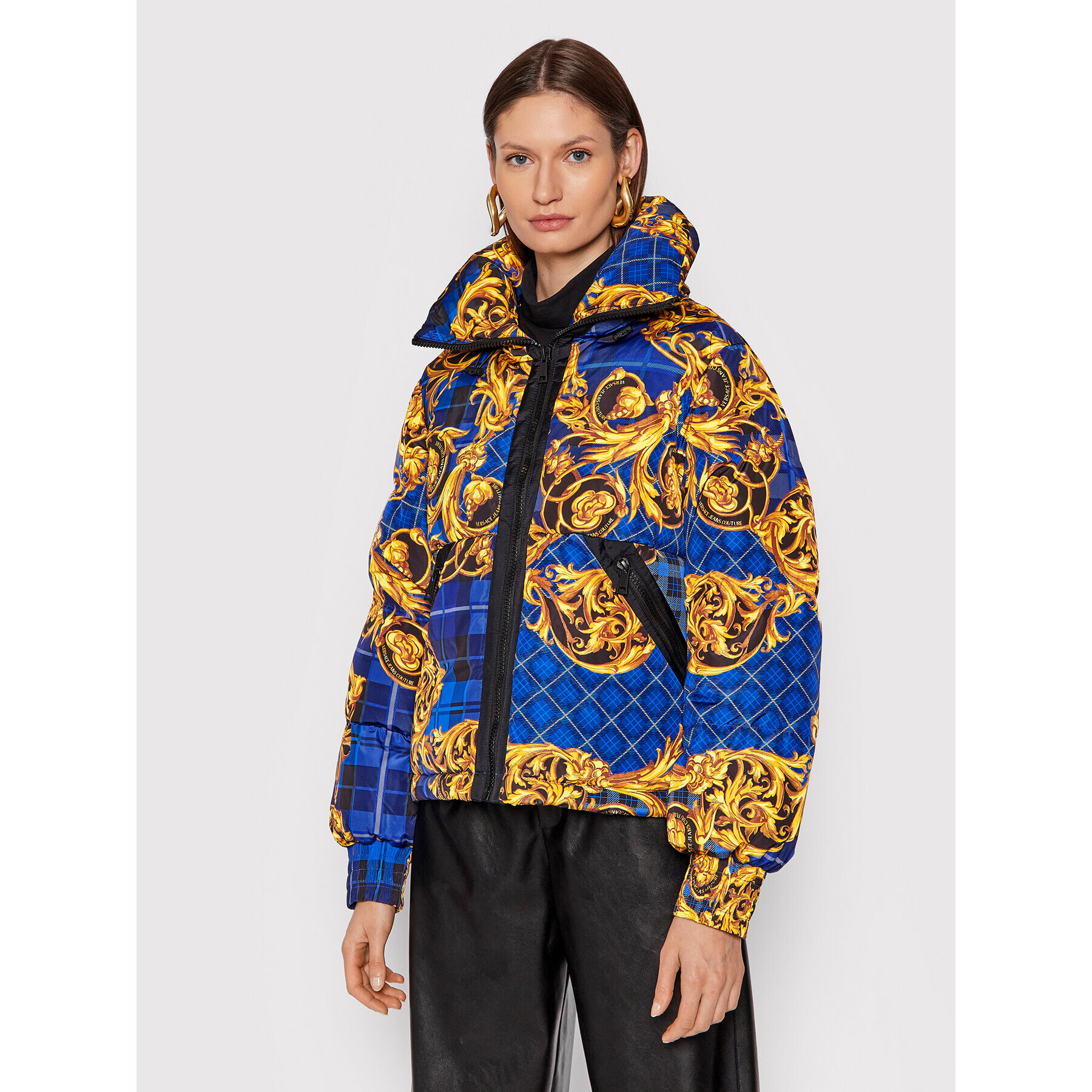 Versace Jeans Couture Пухено яке 71HAU407 Тъмносин Regular Fit - Pepit.bg